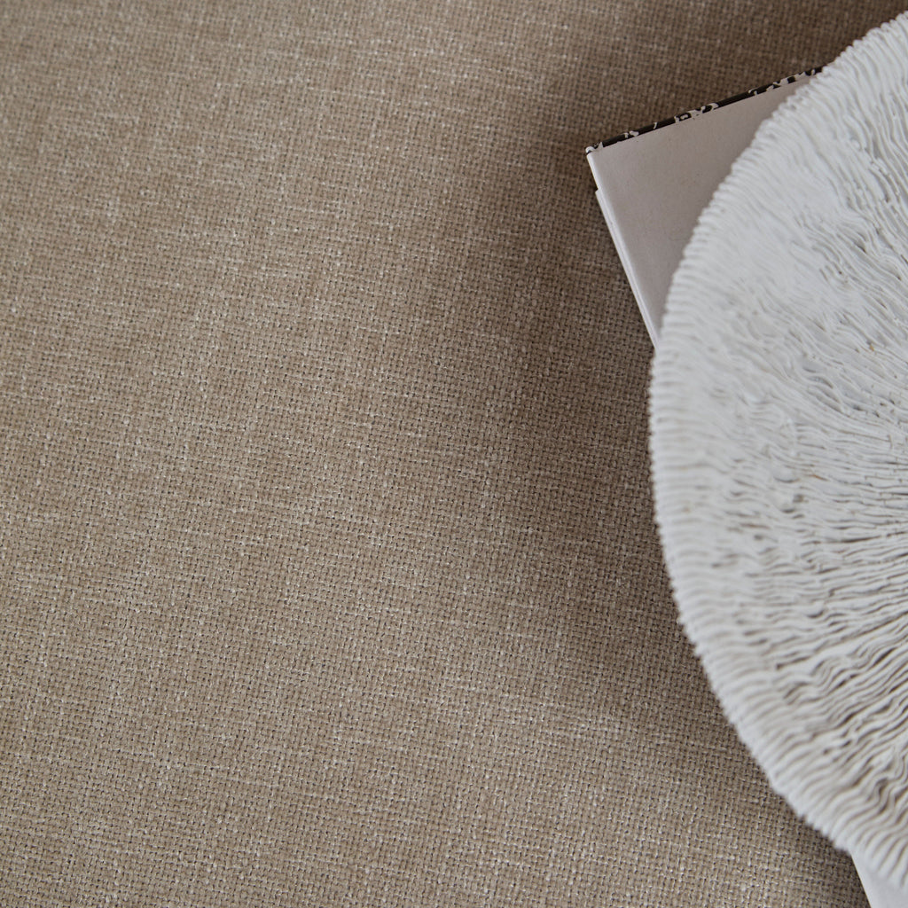 Brea Mink Taupe Footstool - Whitewash Oak Legs