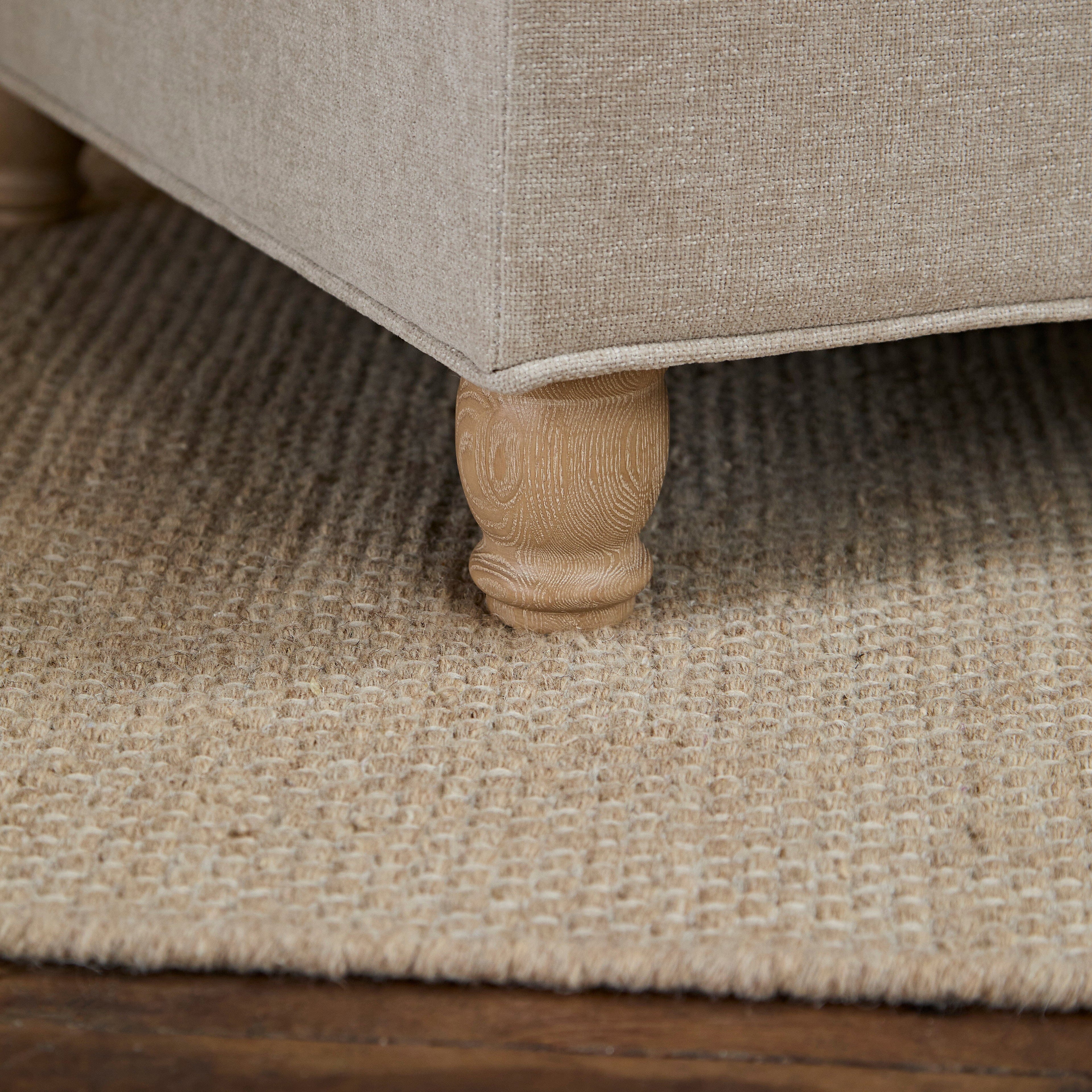 Brea Mink Taupe Footstool - Whitewash Oak Legs