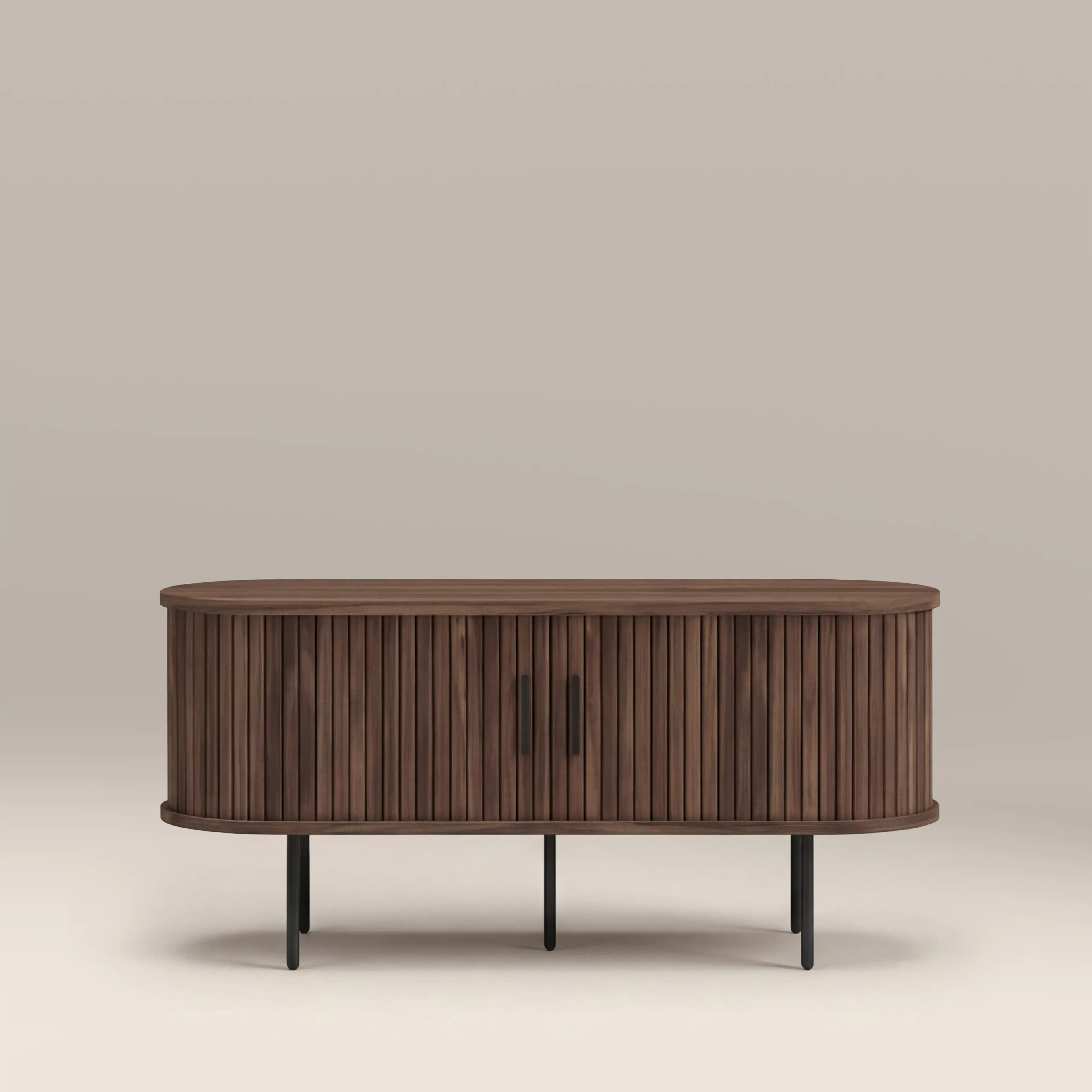 Mika Wooden TV Stand | Walnut & Black