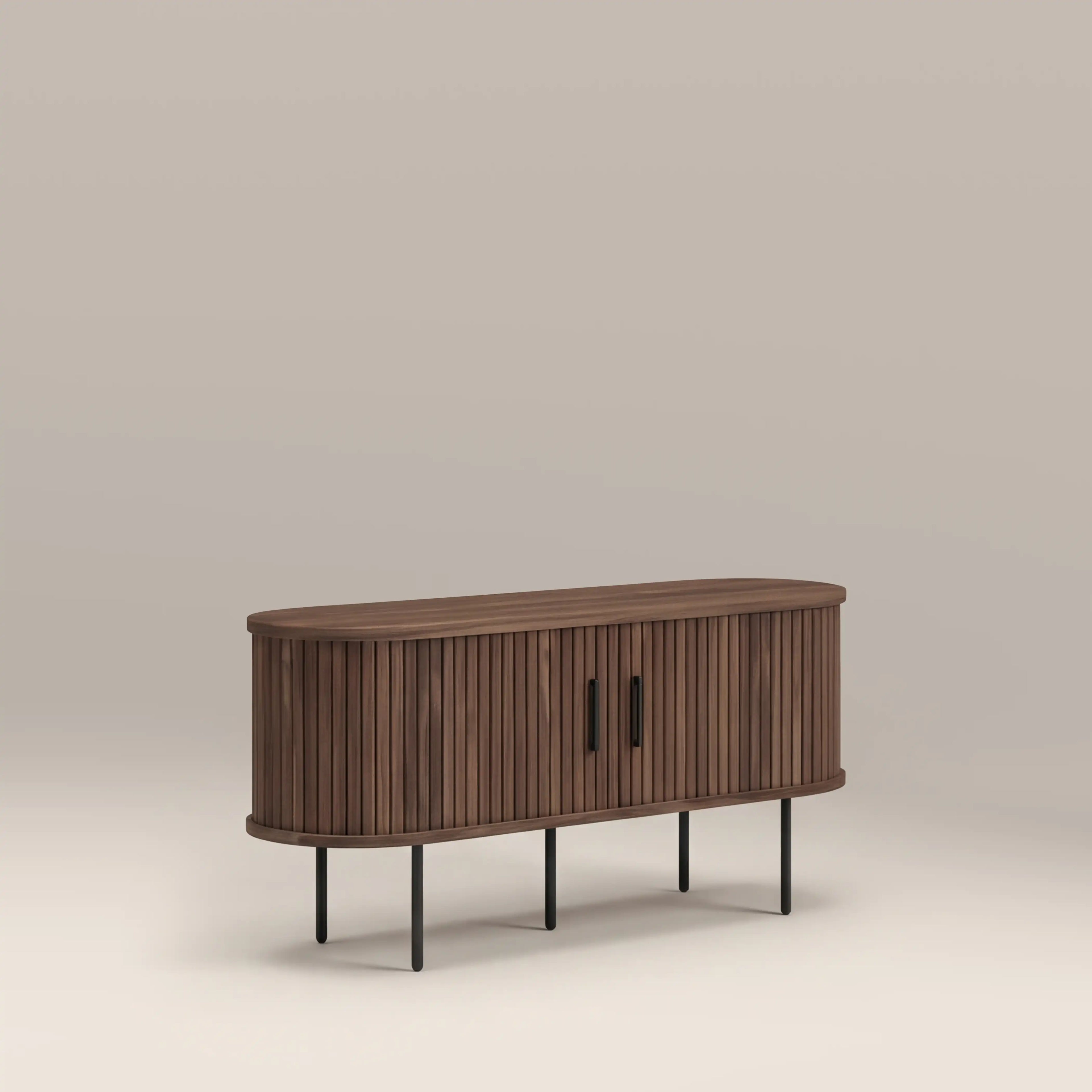 Mika Wooden TV Stand | Walnut & Black