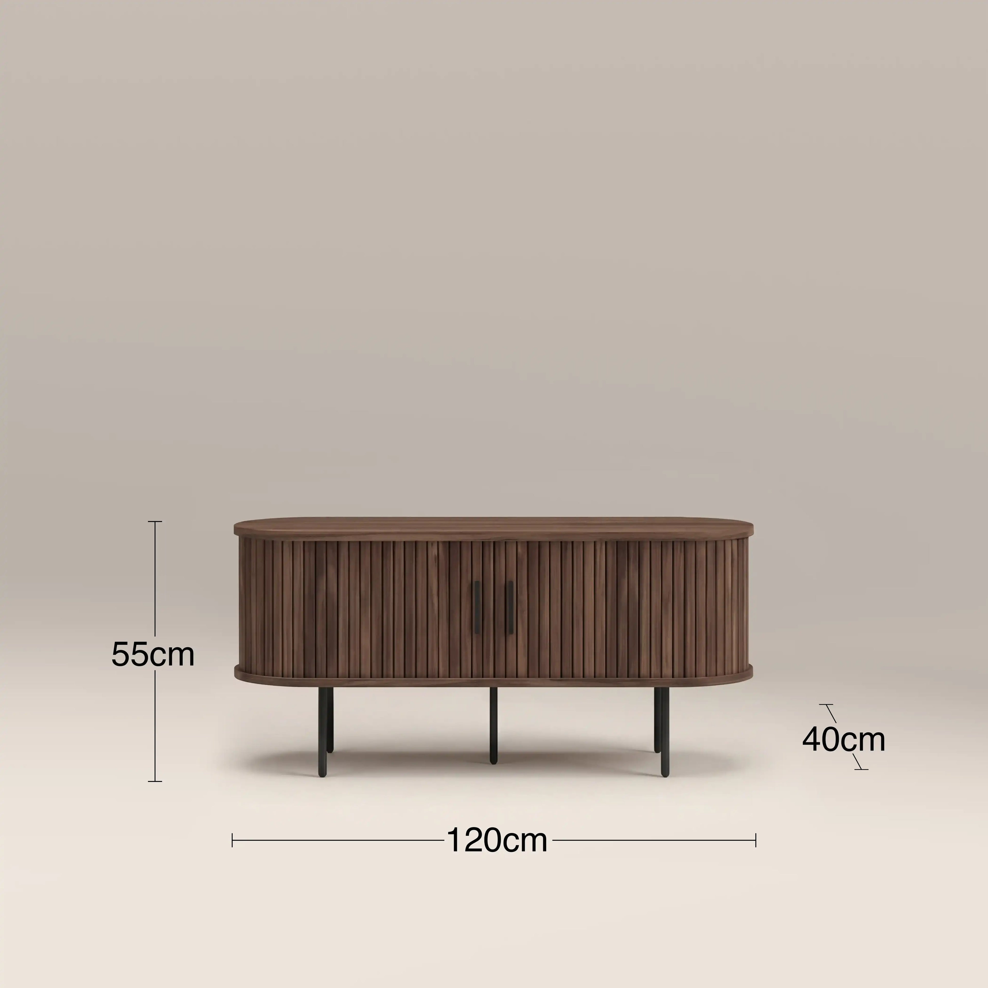 Mika Wooden TV Stand | Walnut & Black