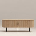 Mika Large Wooden TV Stand | Oak & Black