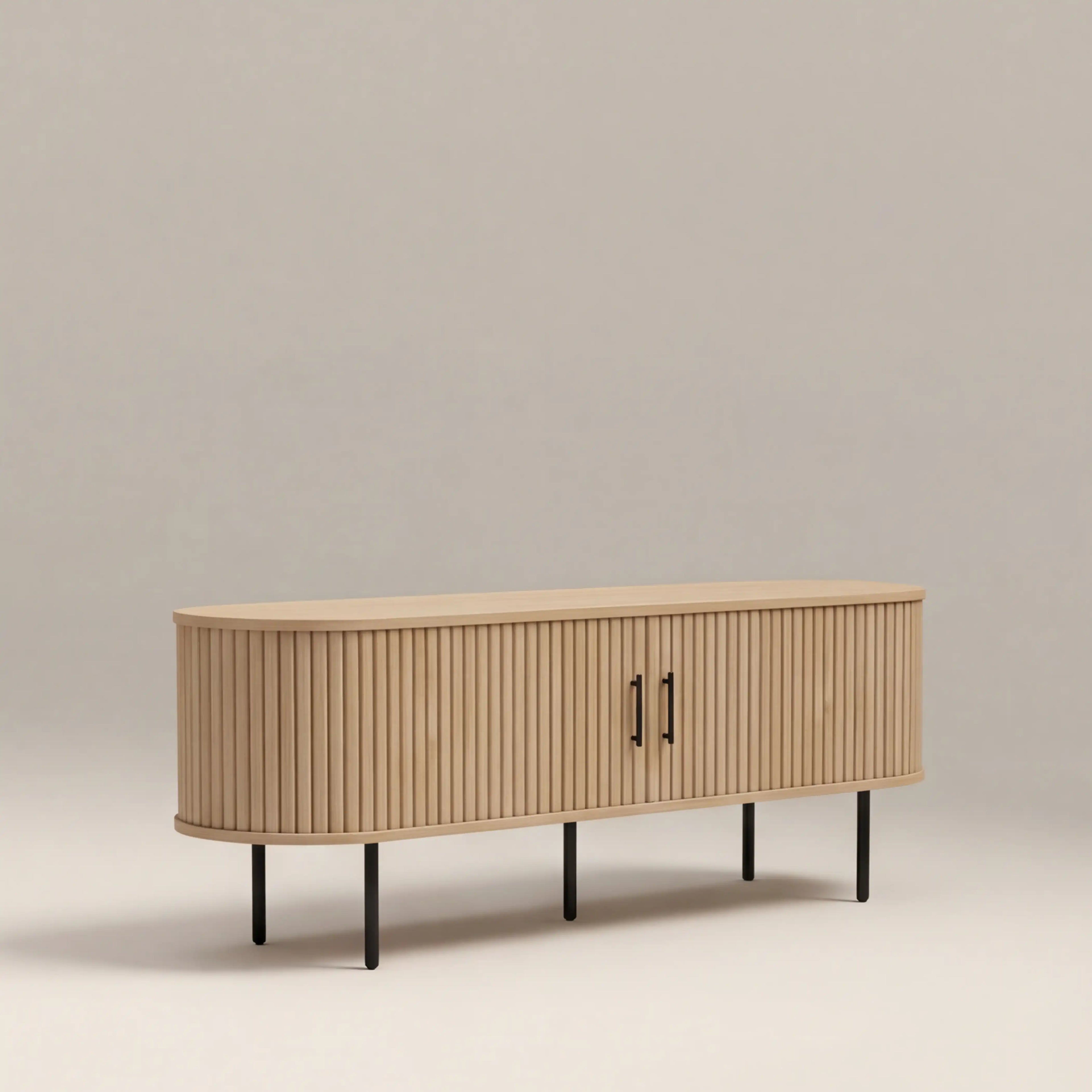 Mika Large Wooden TV Stand | Oak & Black