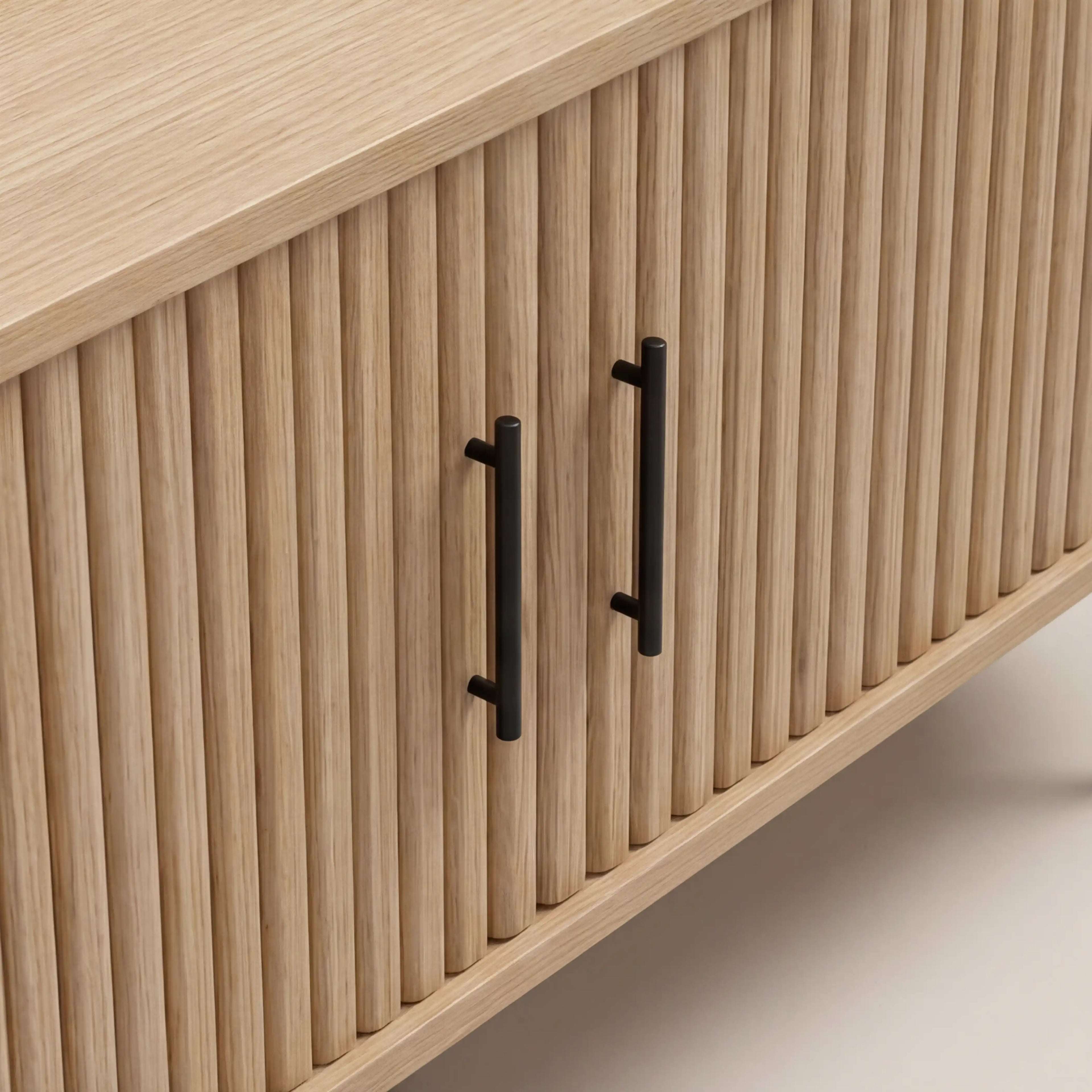 Mika Large Wooden TV Stand | Oak & Black