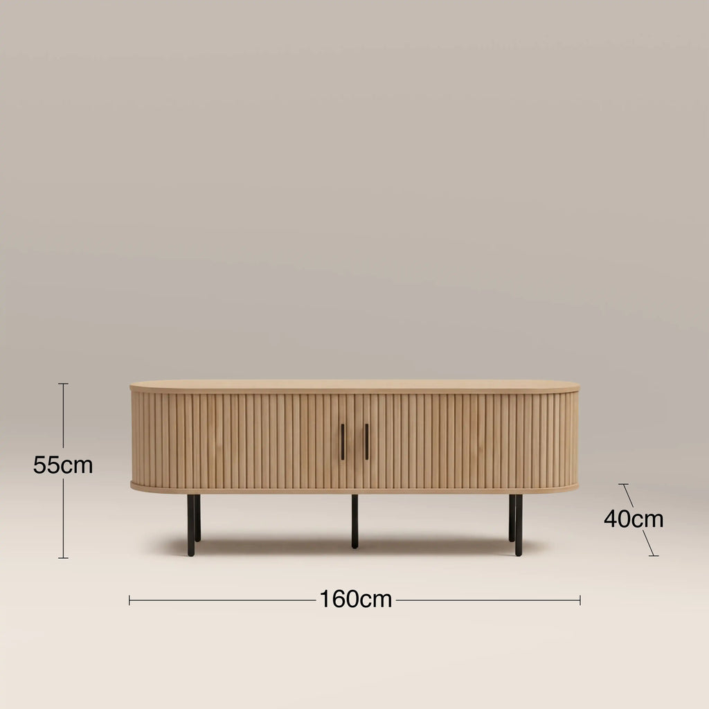 Mika Large Wooden TV Stand | Oak & Black