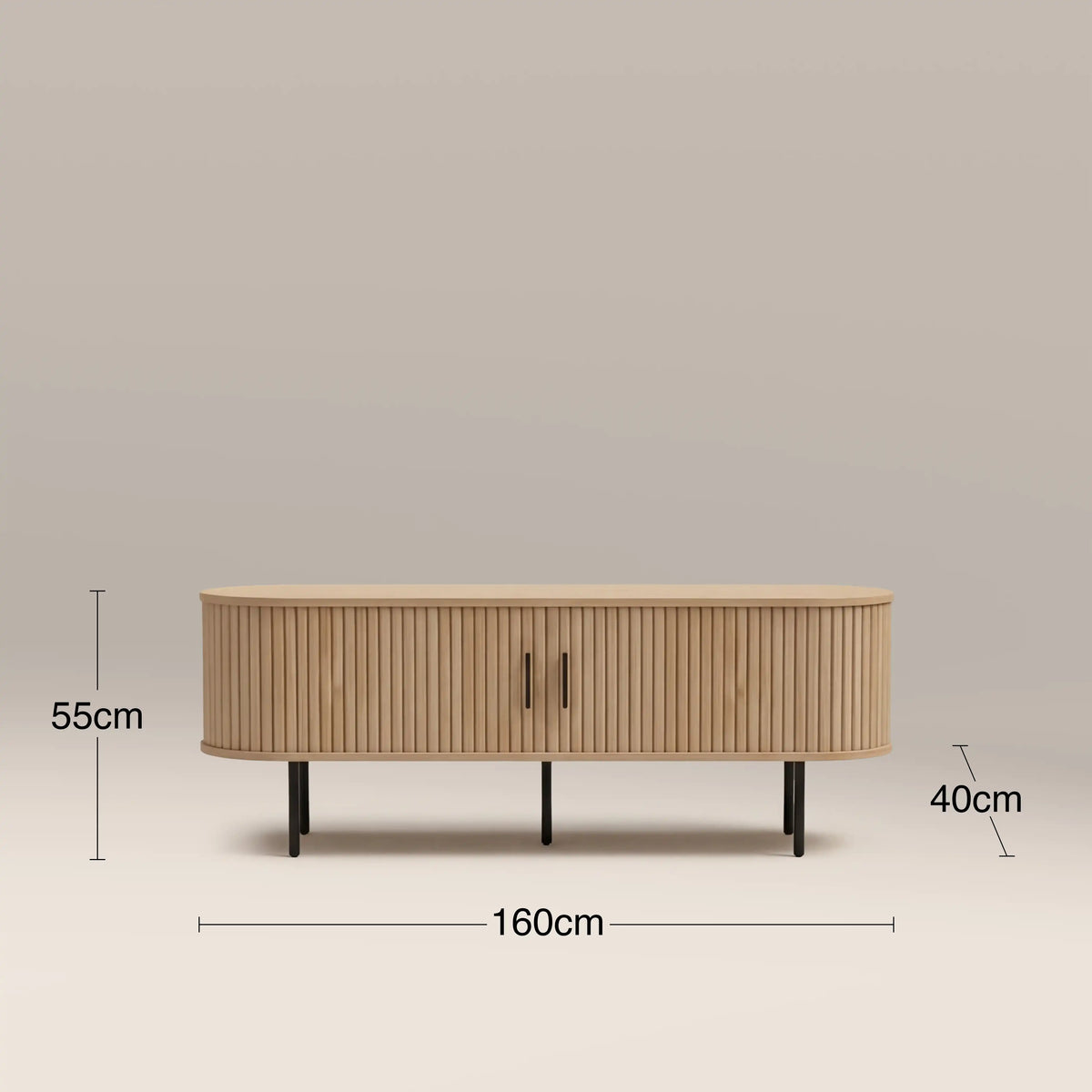 Mika Large Wooden TV Stand | Oak & Black