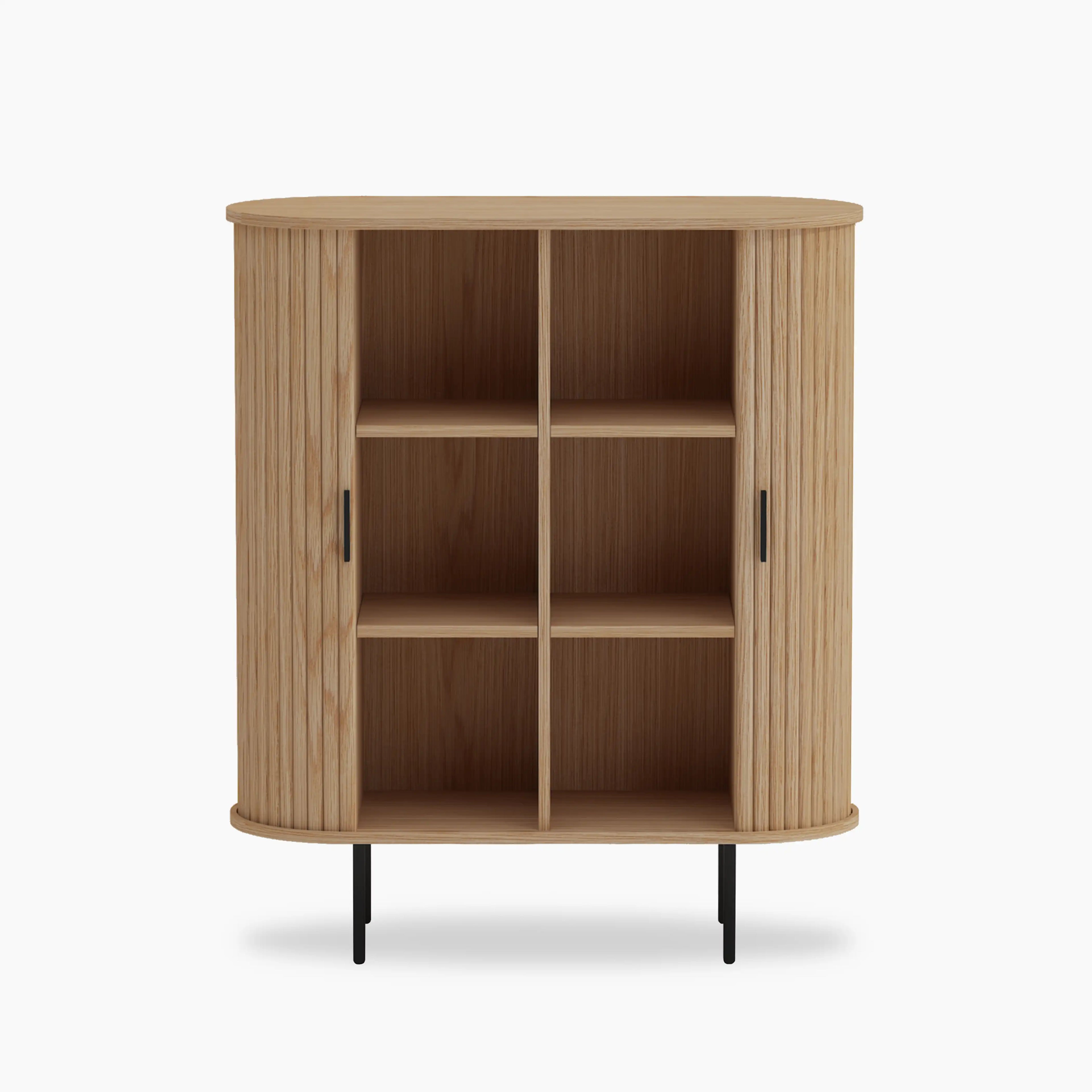 Mika Tall Wooden Sideboard | Oak & Black