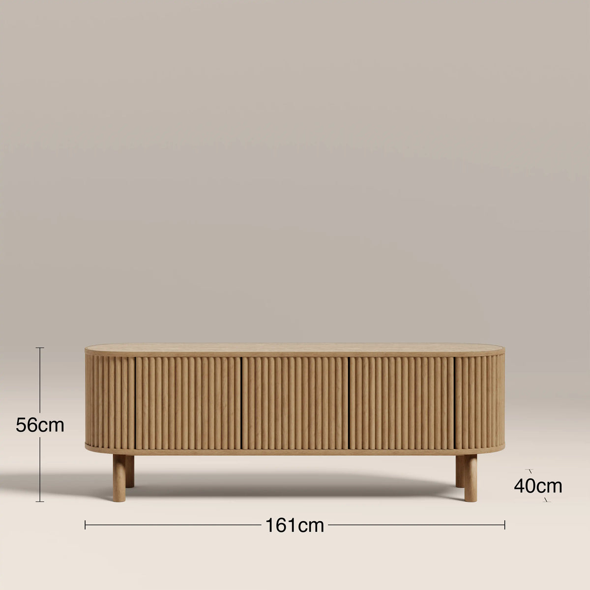 Santana TV Stand | Natural Travertine Effect Sintered Stone & Oak