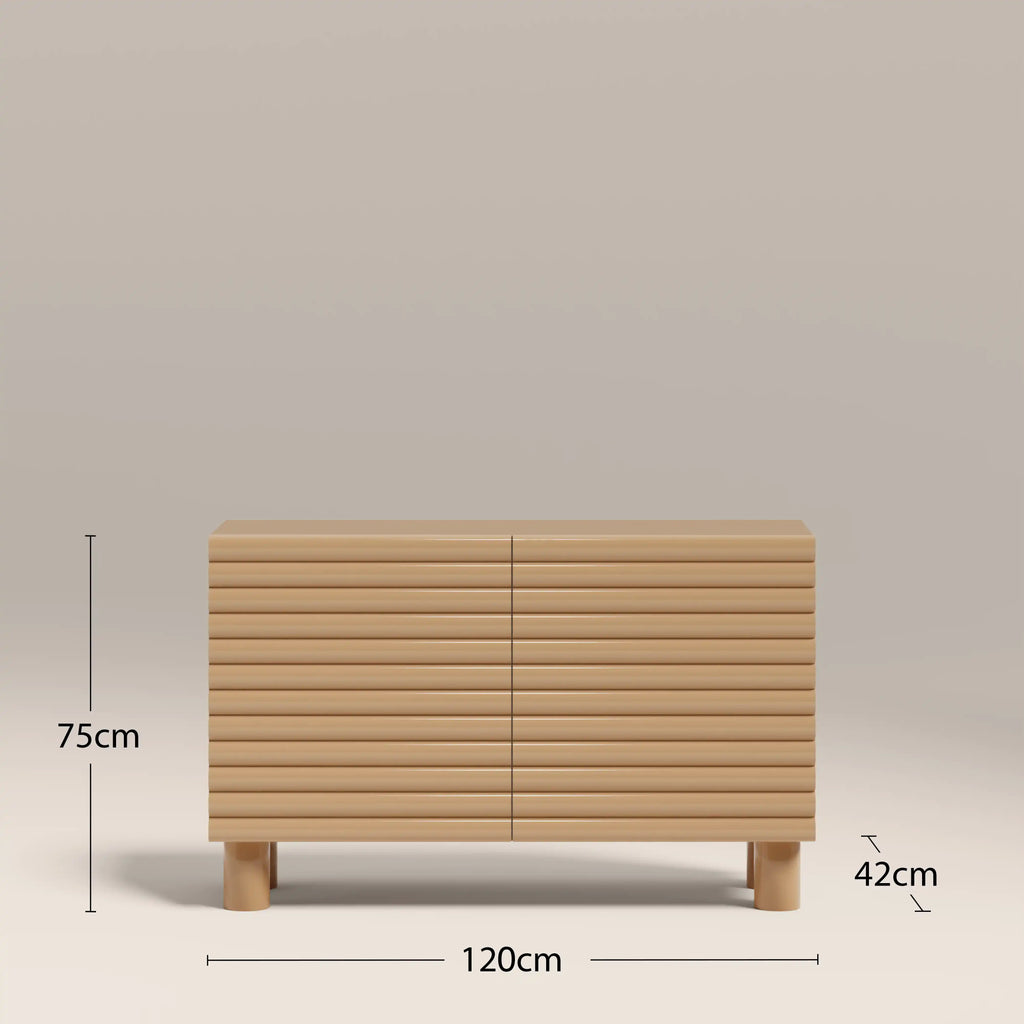 Raphael 2 Door Sideboard | High Gloss Taupe