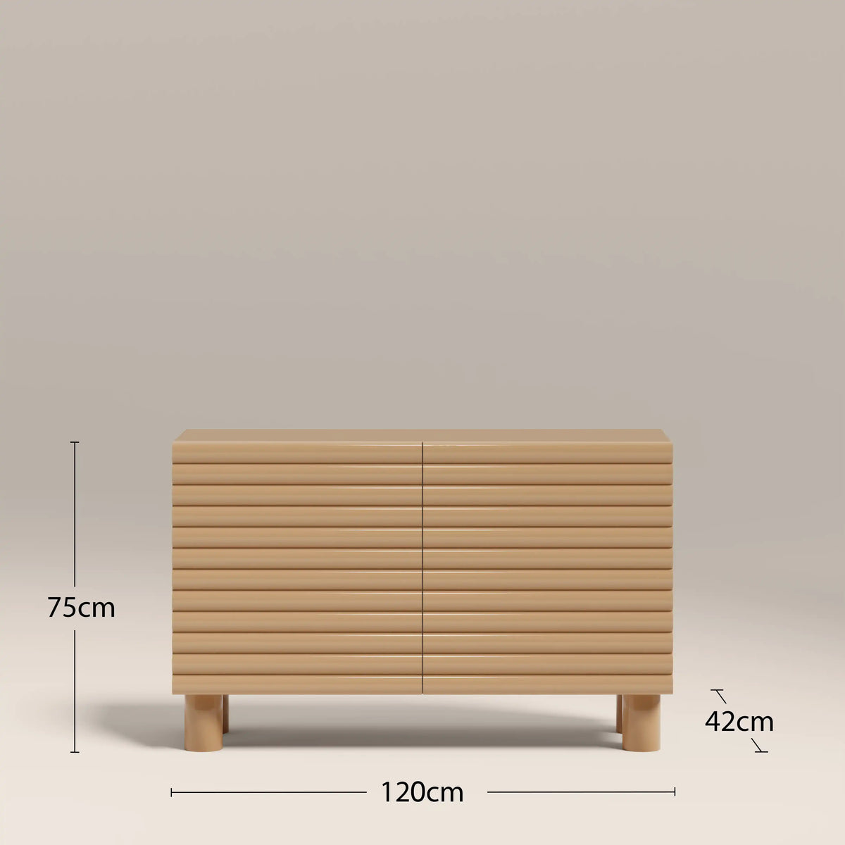 Raphael 2 Door Sideboard | High Gloss Taupe