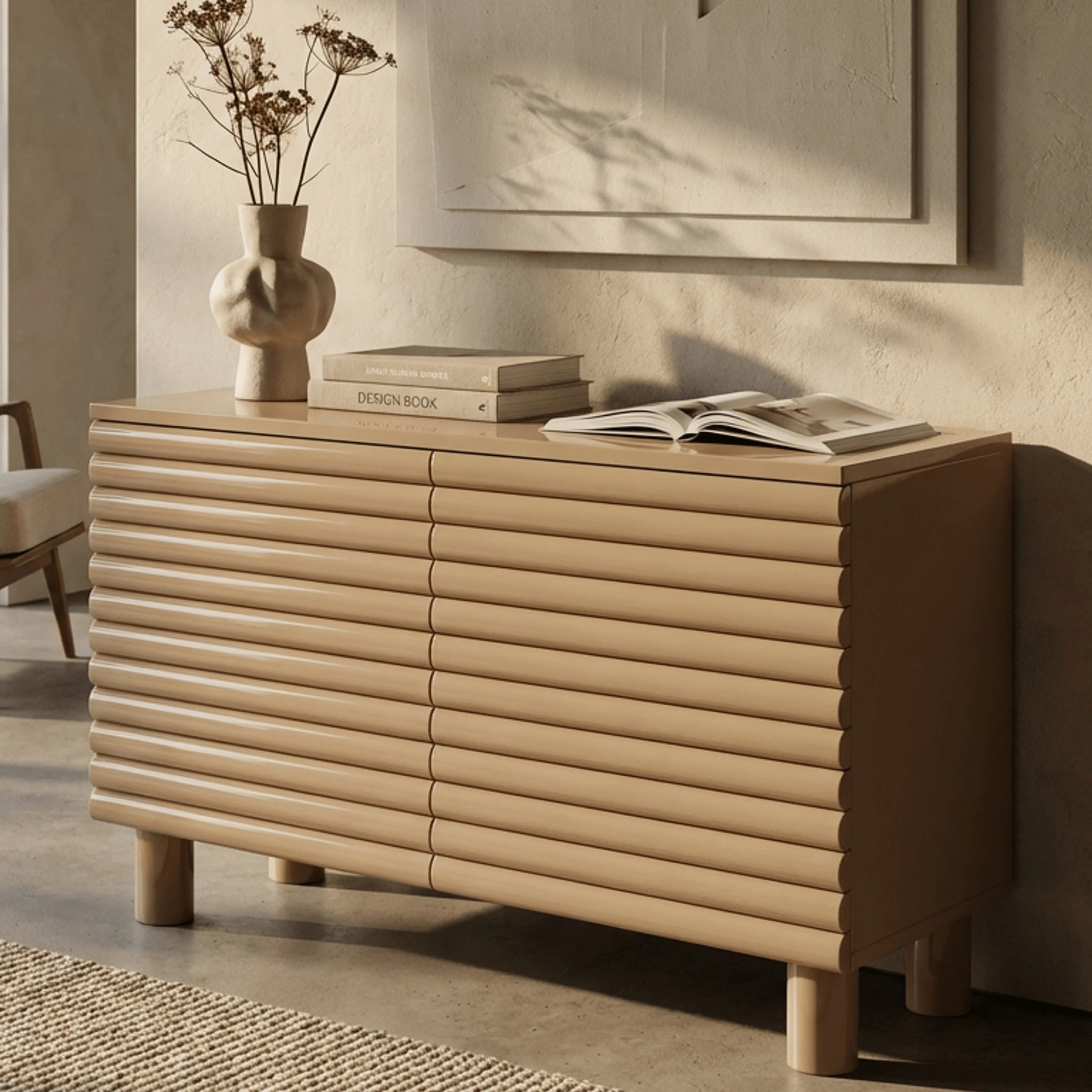Raphael 2 Door Sideboard | High Gloss Taupe