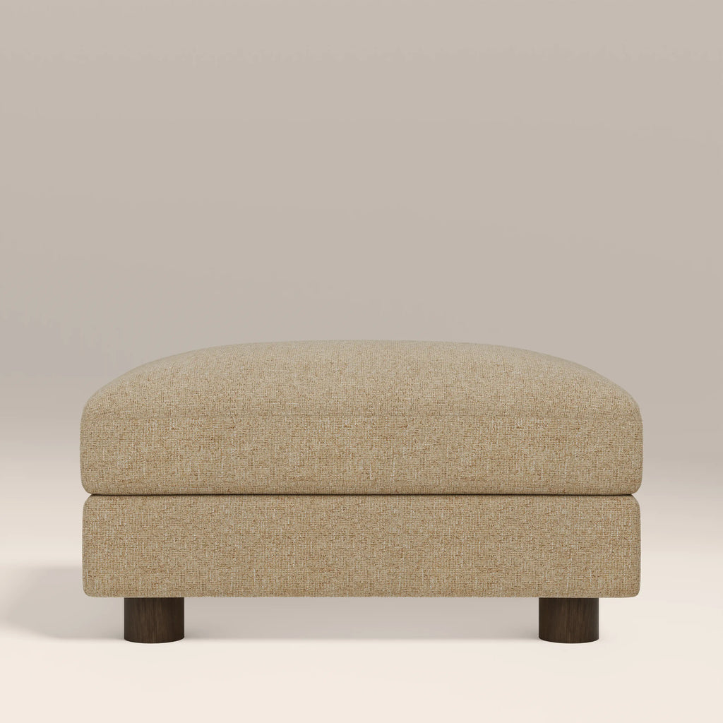 Halton Footstool | Speckled Latte Boucle