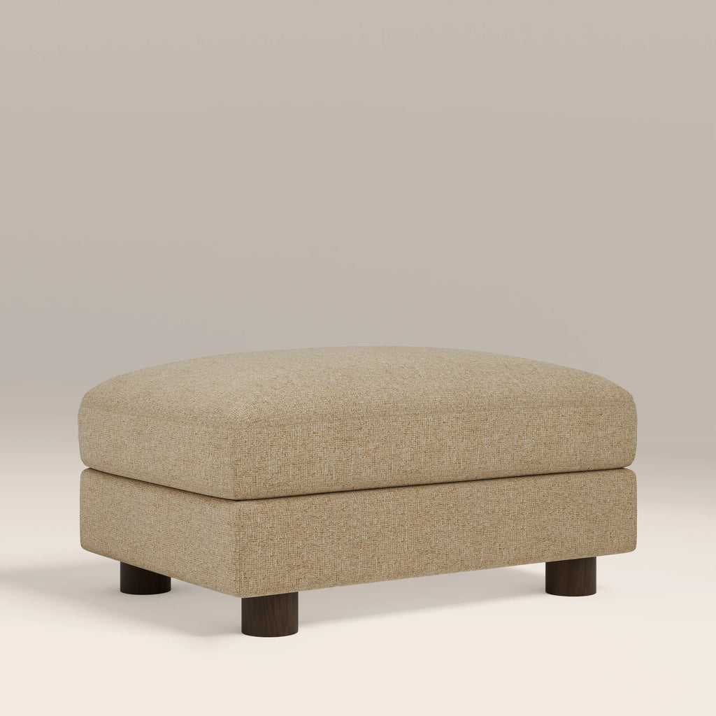 Halton Footstool | Speckled Latte Boucle