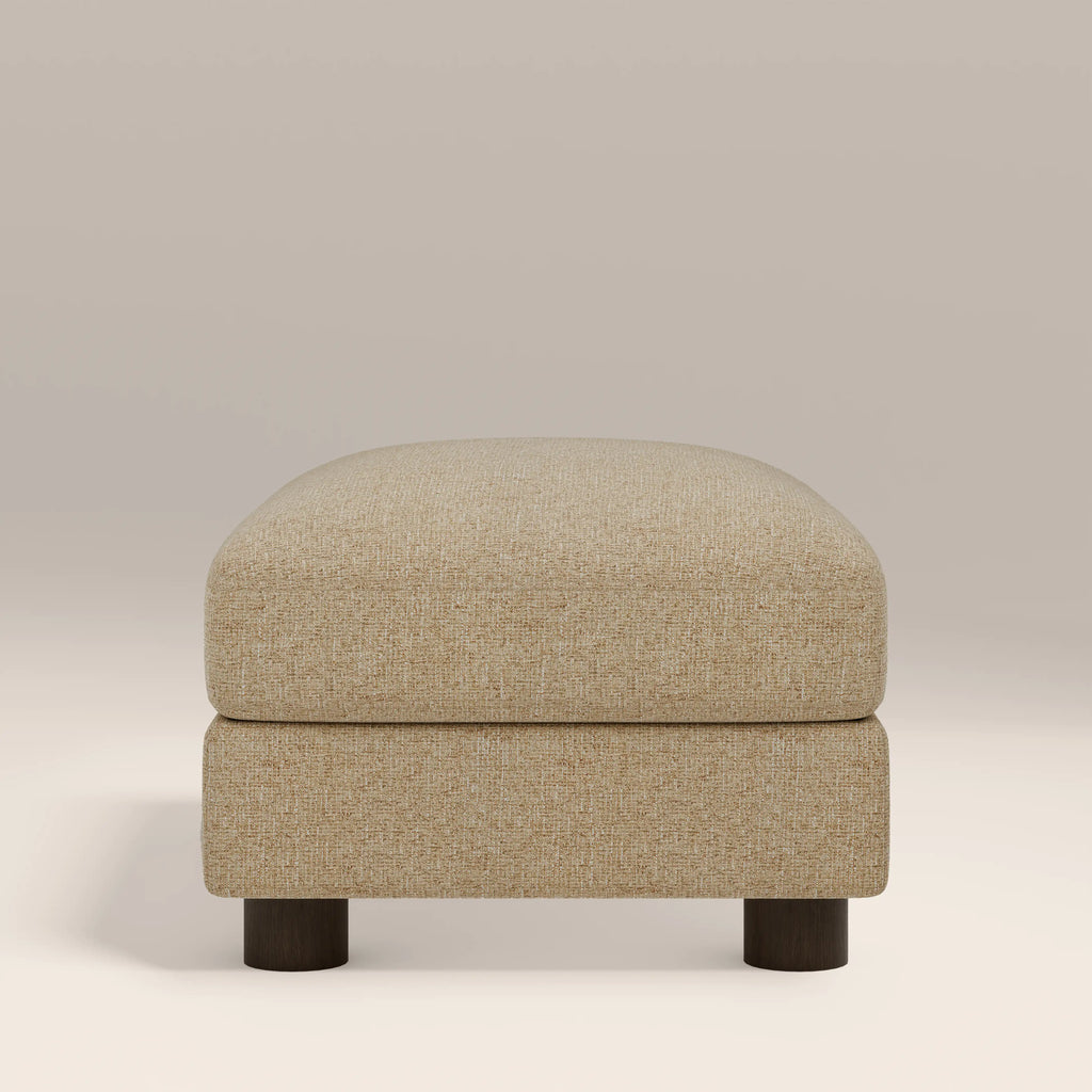 Halton Footstool | Speckled Latte Boucle