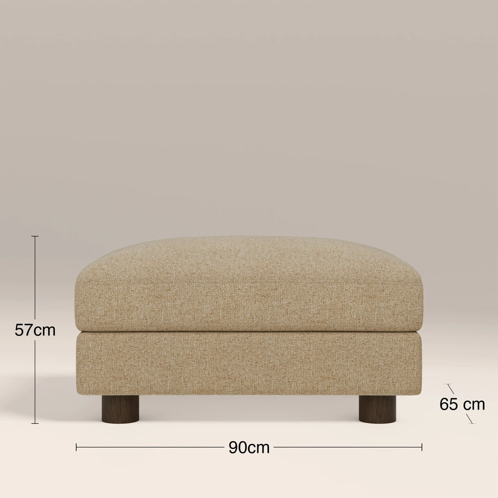 Halton Footstool | Speckled Latte Boucle
