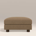 Halton Footstool | Speckled Cappuccino Boucle & Walnut