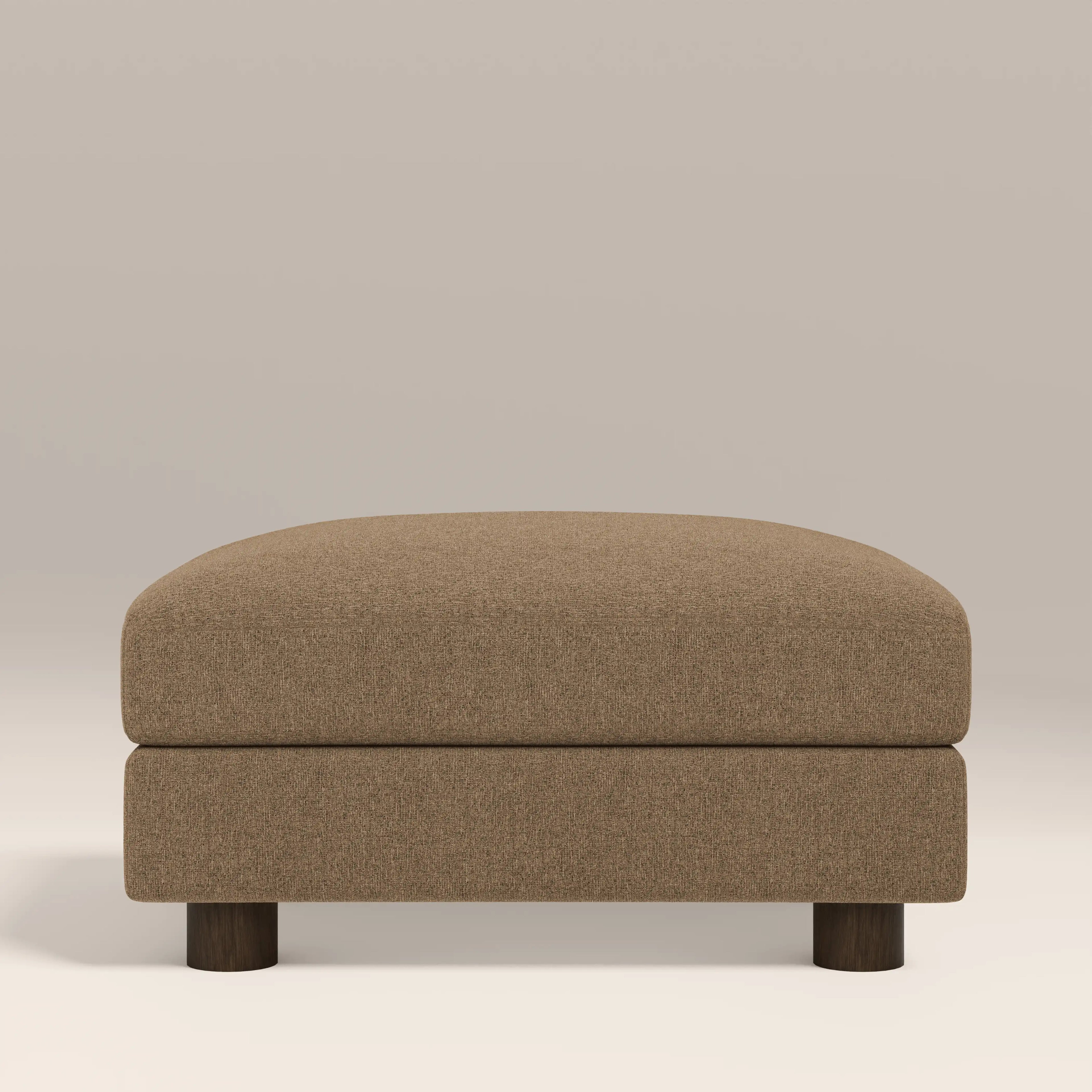 Halton Footstool | Speckled Cappuccino Boucle & Walnut