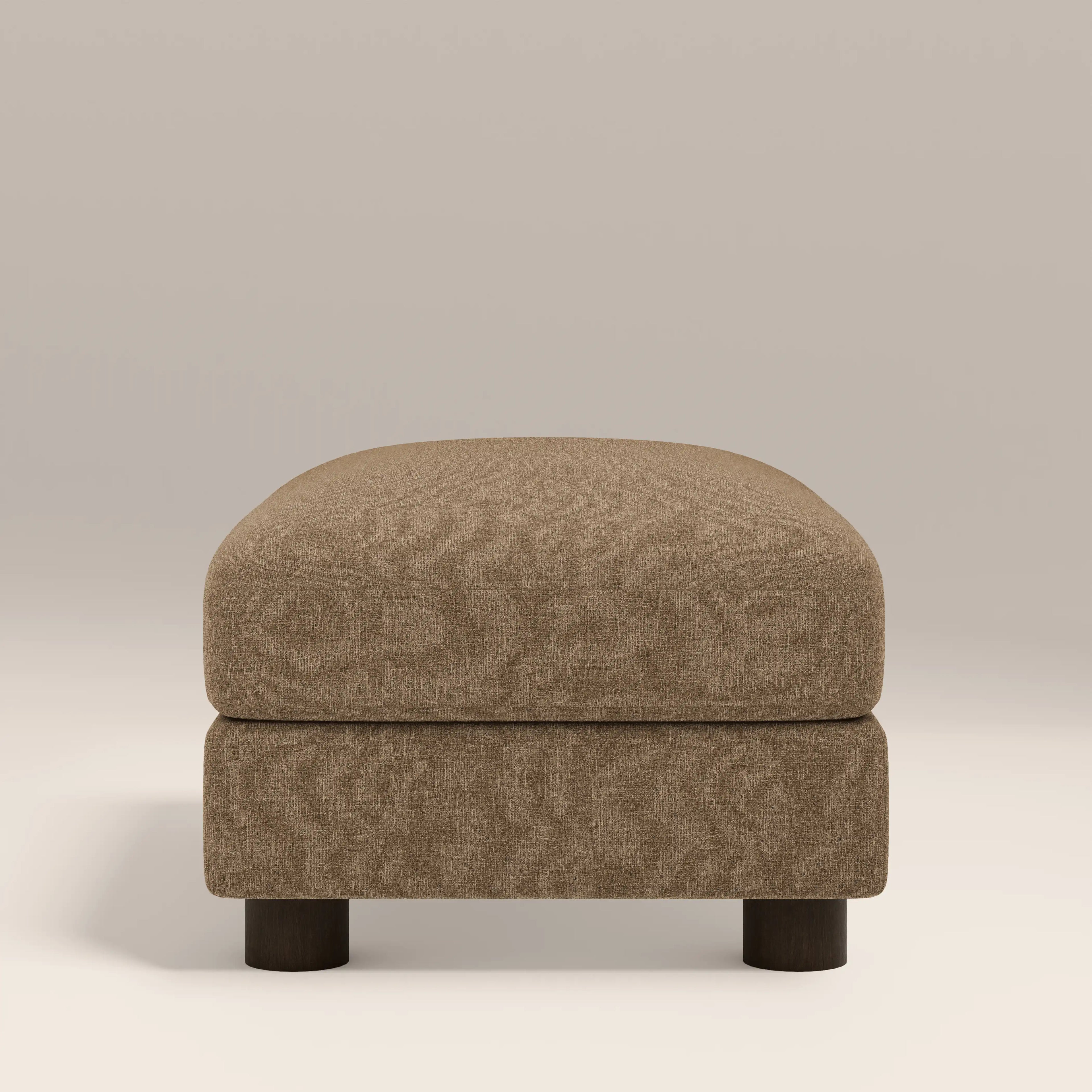 Halton Footstool | Speckled Cappuccino Boucle & Walnut