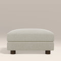 Halton Footstool | Speckled Stone Sustainable Boucle & Walnut