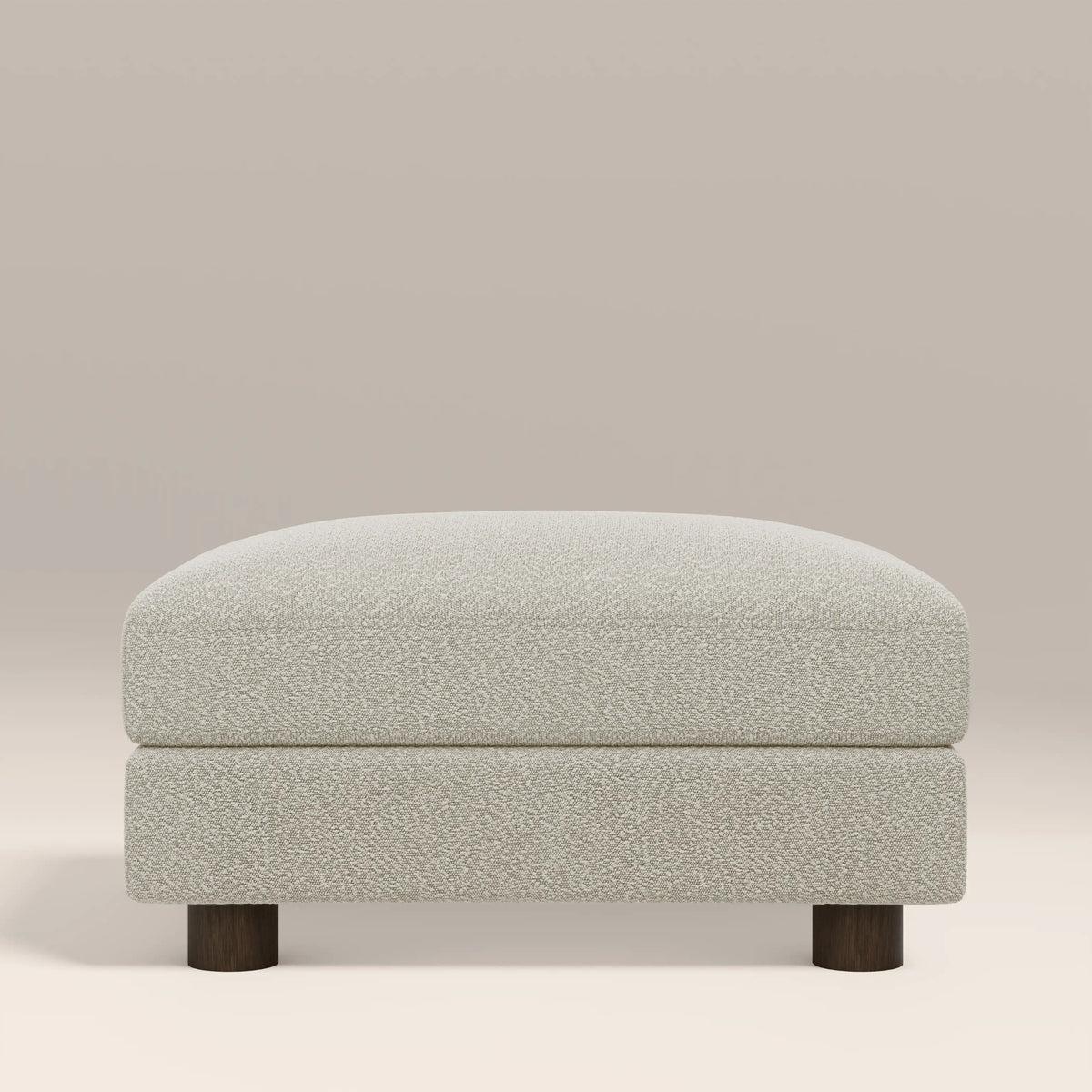 Halton Footstool | Speckled Stone Sustainable Boucle & Walnut