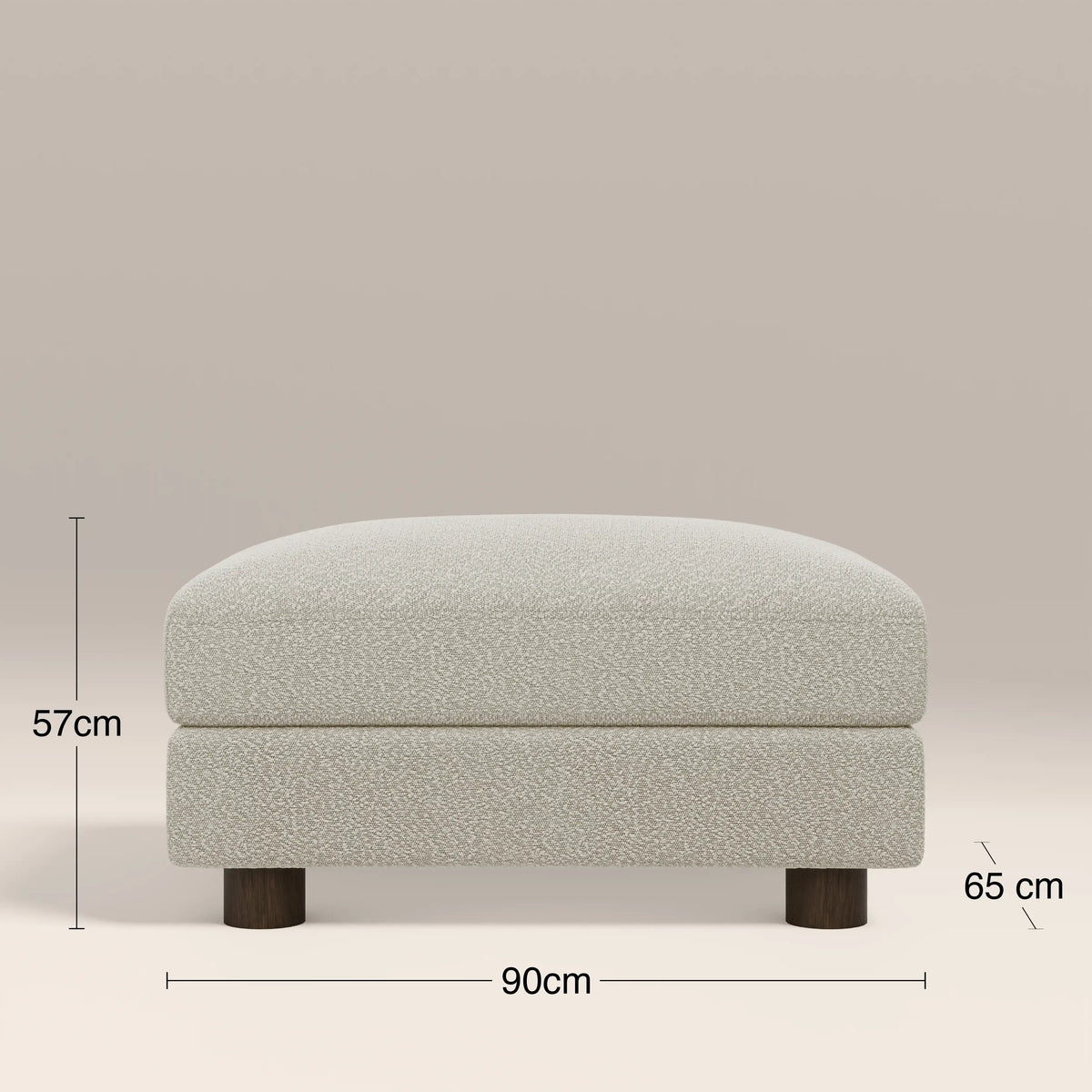 Halton Footstool | Speckled Stone Sustainable Boucle & Walnut