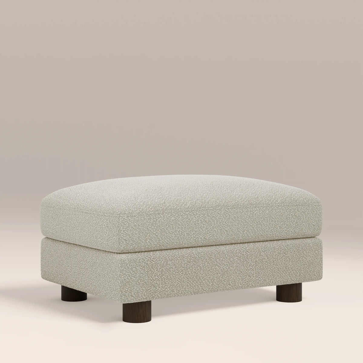 Halton Footstool | Speckled Stone Sustainable Boucle & Walnut
