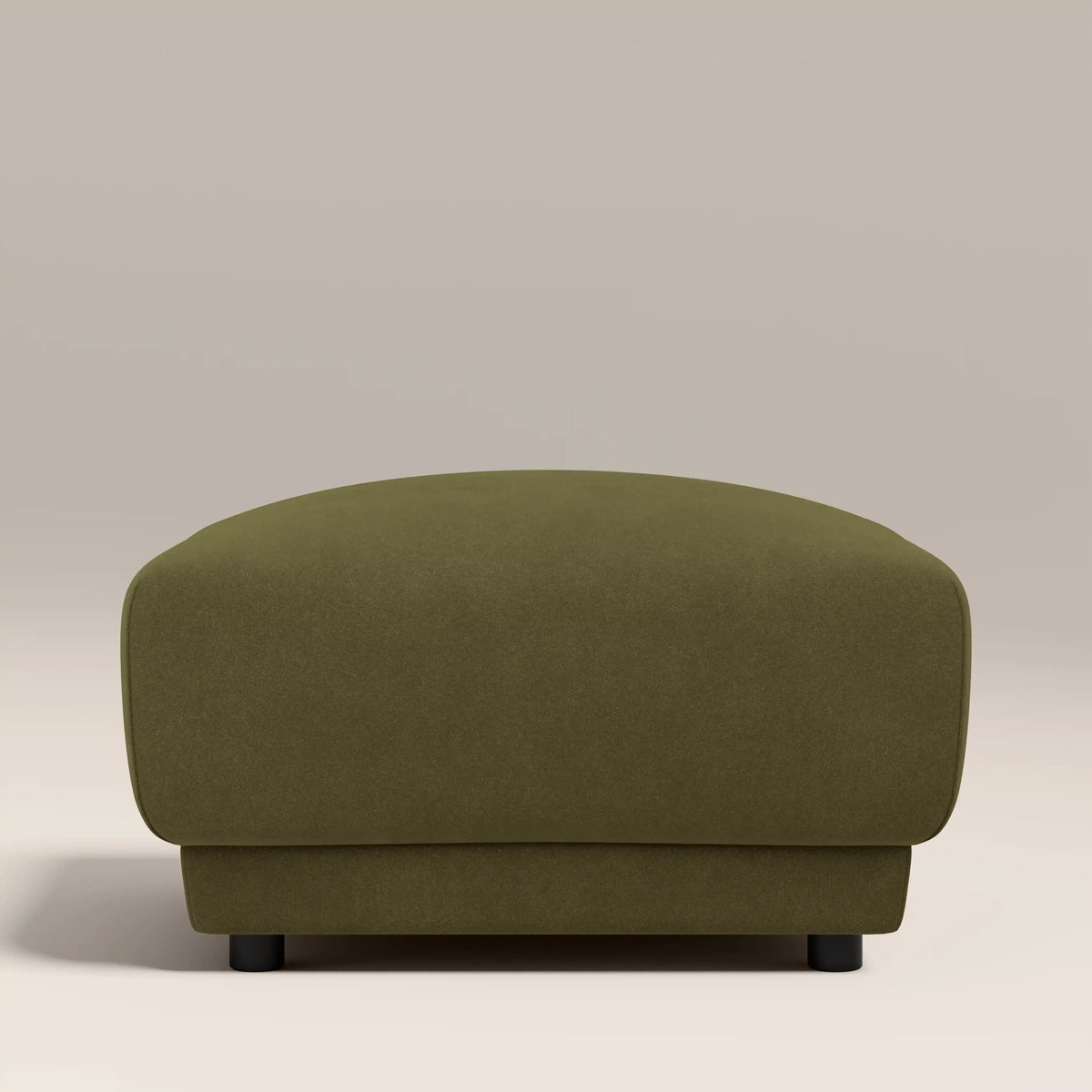 Cloud Footstool | Moss Green Sustainable Mohair Velvet