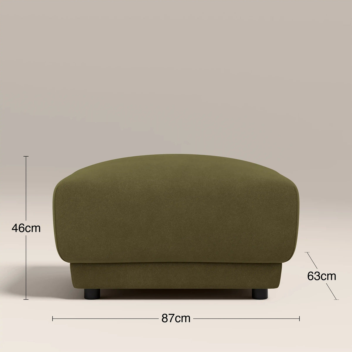 Cloud Footstool | Moss Green Sustainable Mohair Velvet