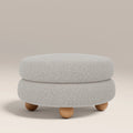 Hazel Footstool | Speckled Stone Sustainable Boucle & Walnut