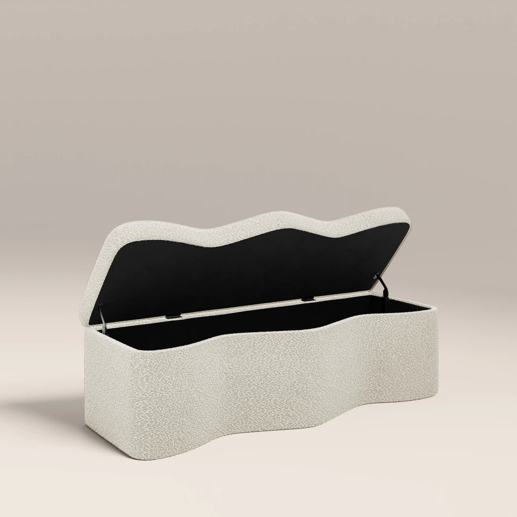 Ivan Storage Ottoman | Speckled Stone Sustainable Boucle
