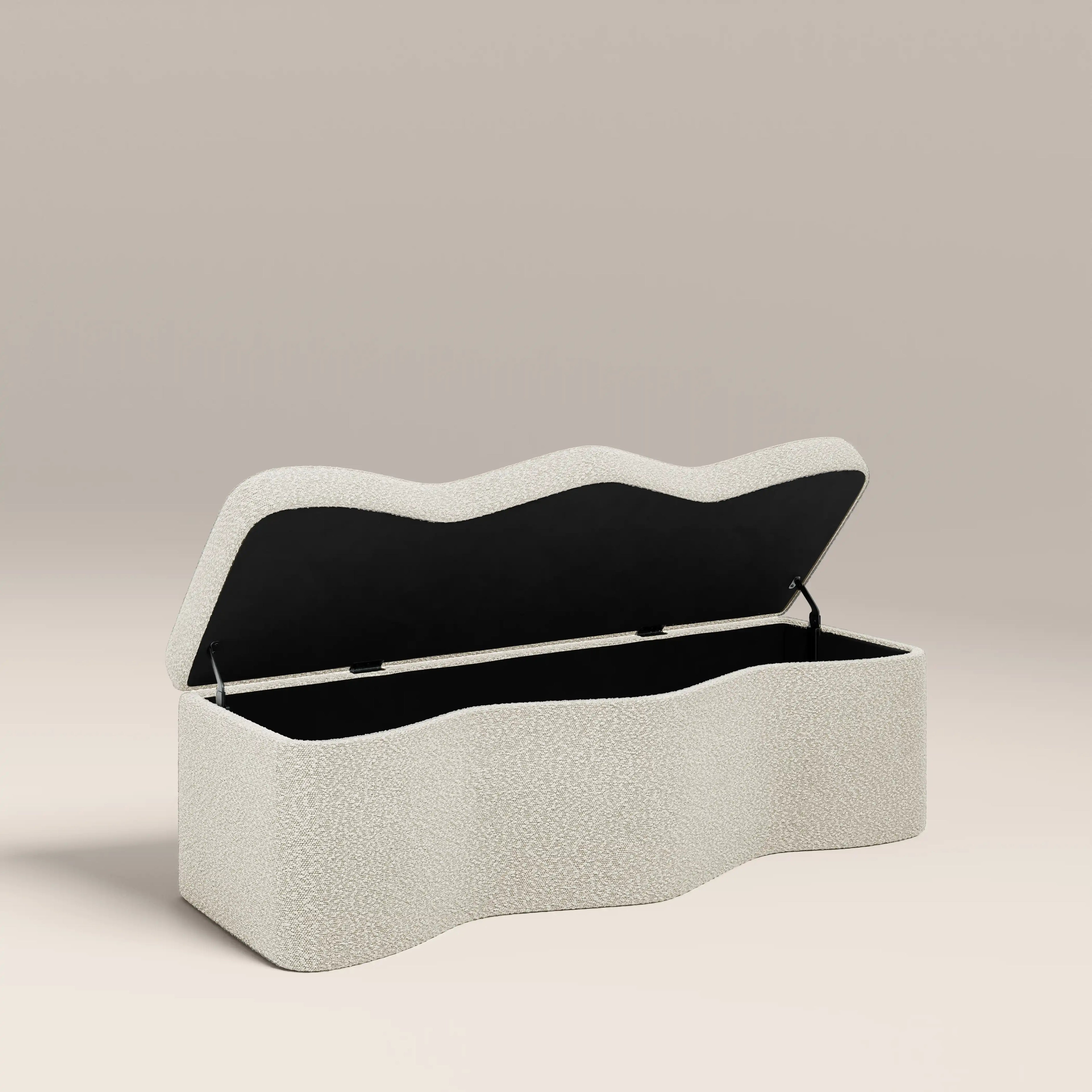 Ivan Storage Ottoman | Speckled Stone Sustainable Boucle