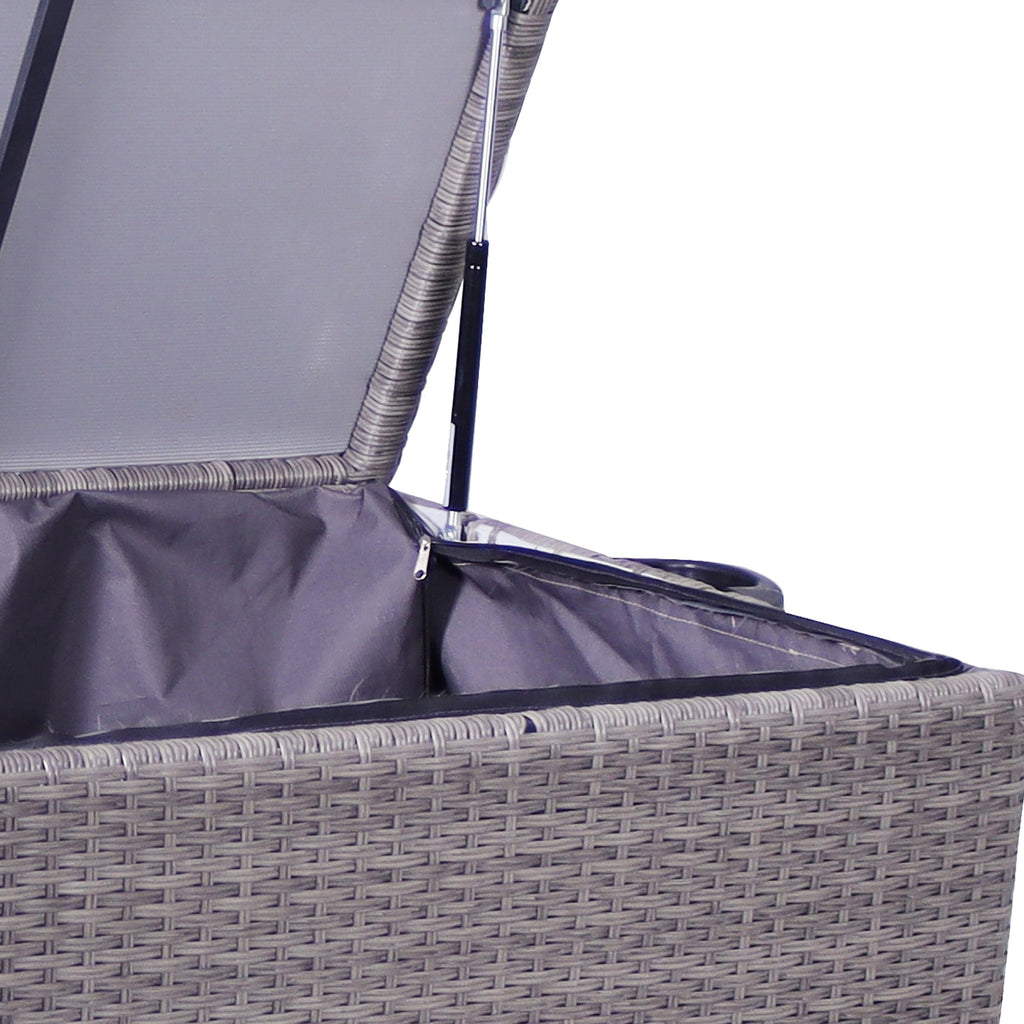 Charcoal Weave 510L Cushion Storage Box with Gas Lift