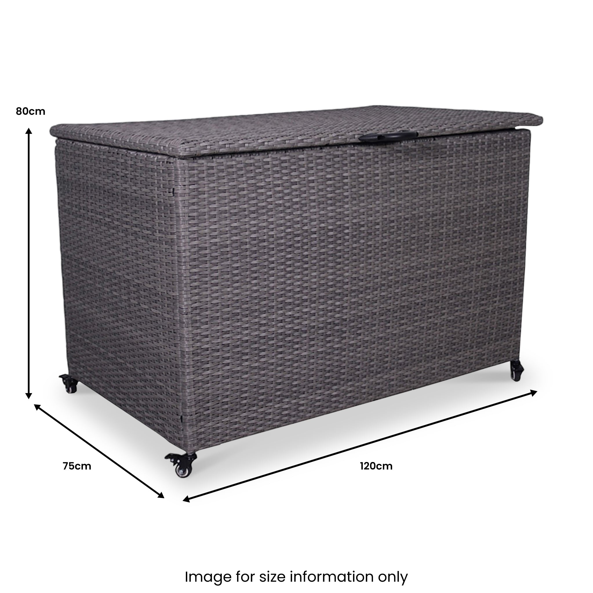 Charcoal Weave 510L Cushion Storage Box with Gas Lift