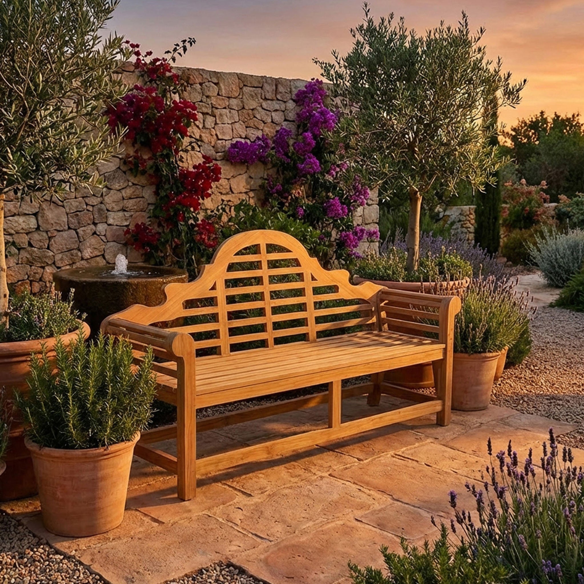 Ciara 180cm 3 Seater Acacia Garden Bench