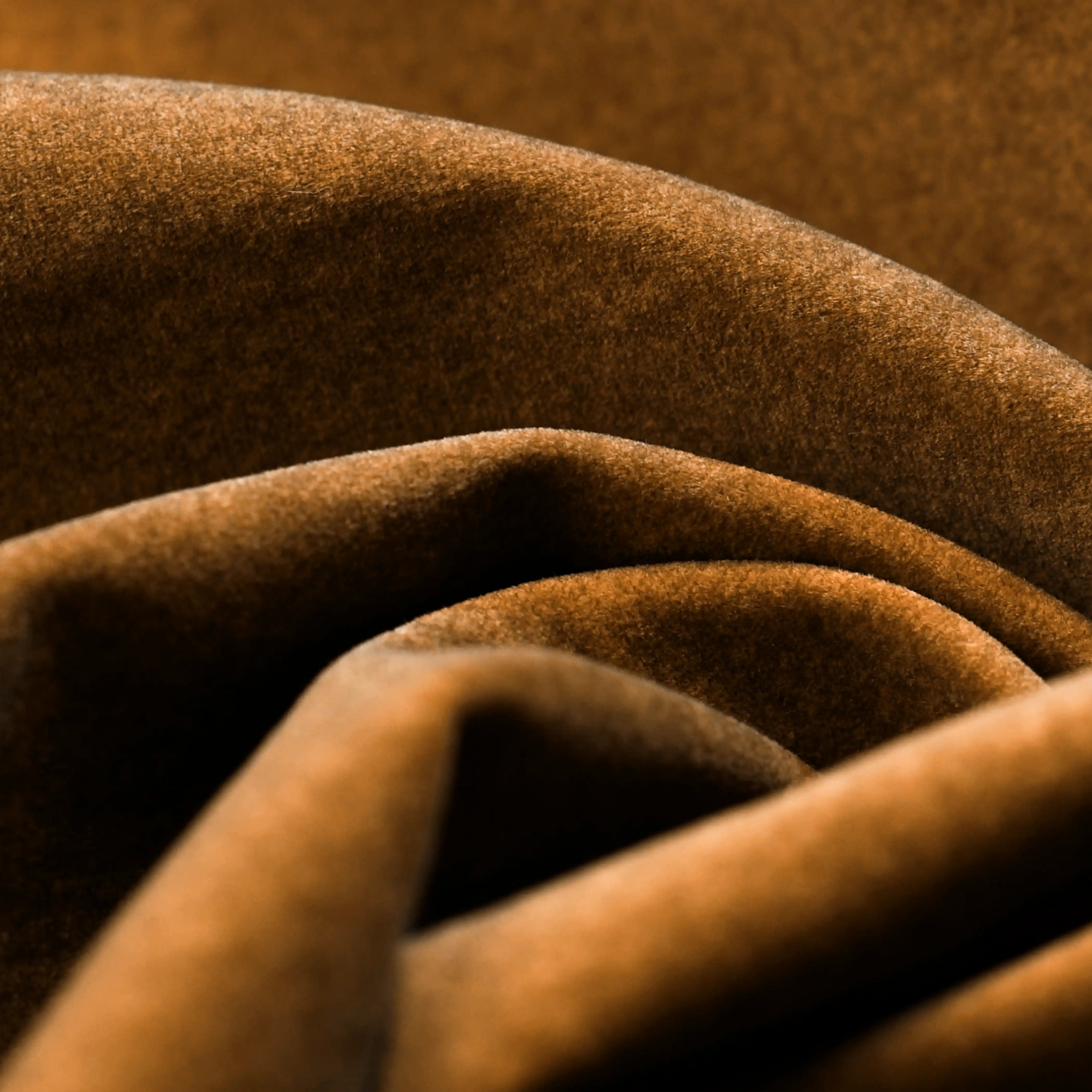 Ivan Storage Ottoman | Caramel Brown Sustainable Mohair Velvet