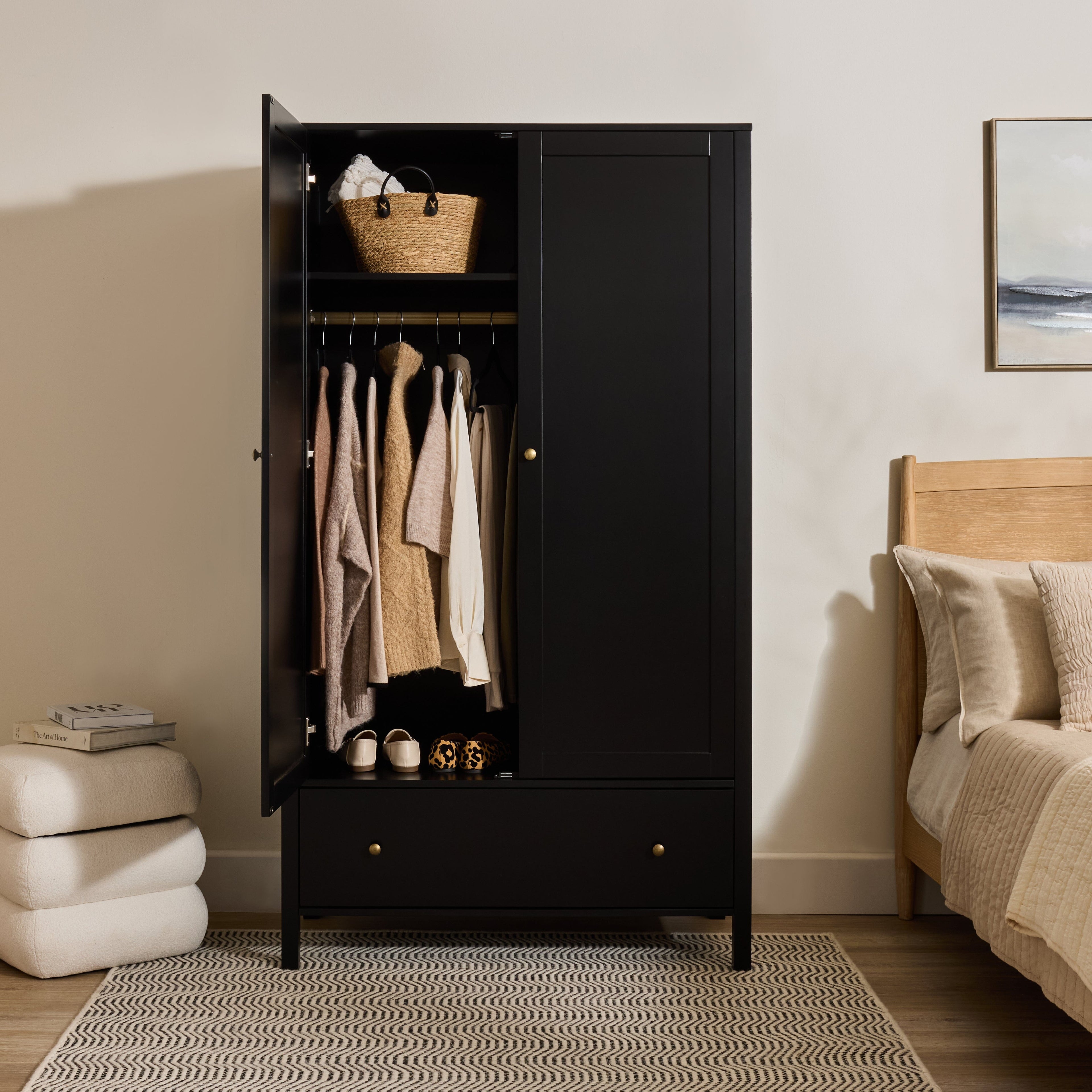 Charlie Double Wardrobe - Black