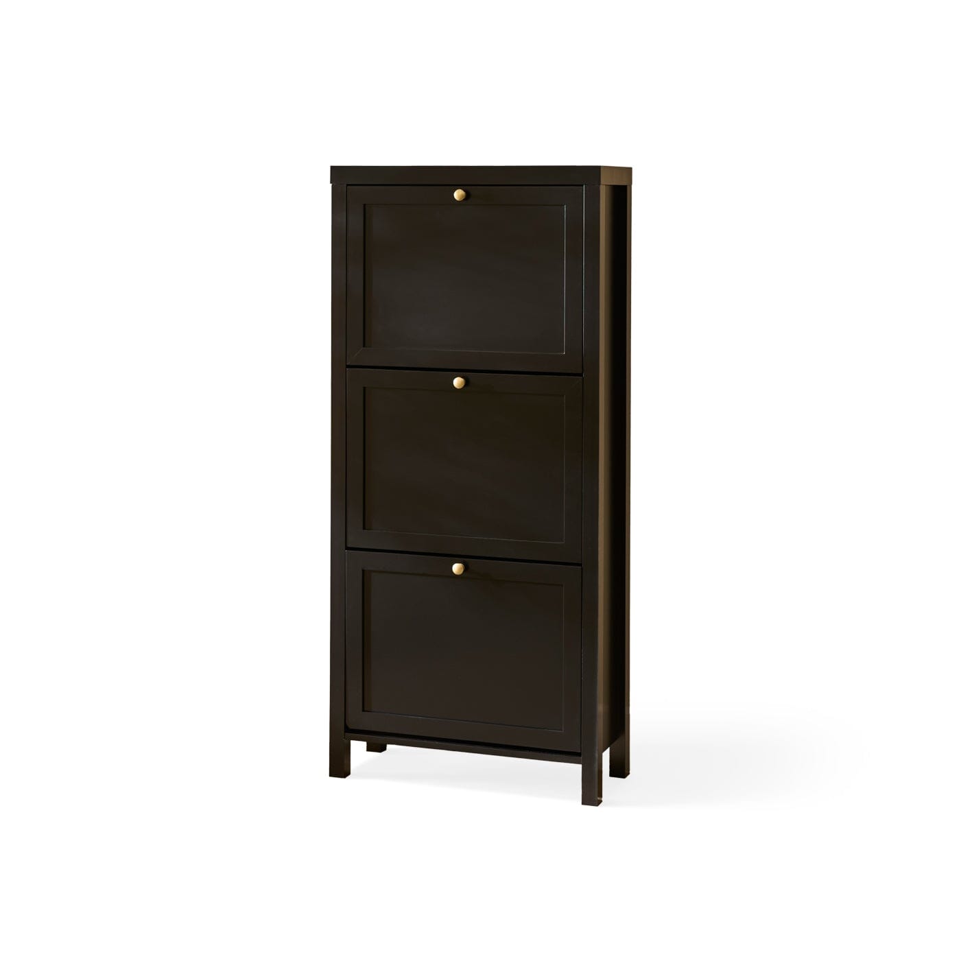 Charlie 3 Door Shoe Cabinet - Noir Black
