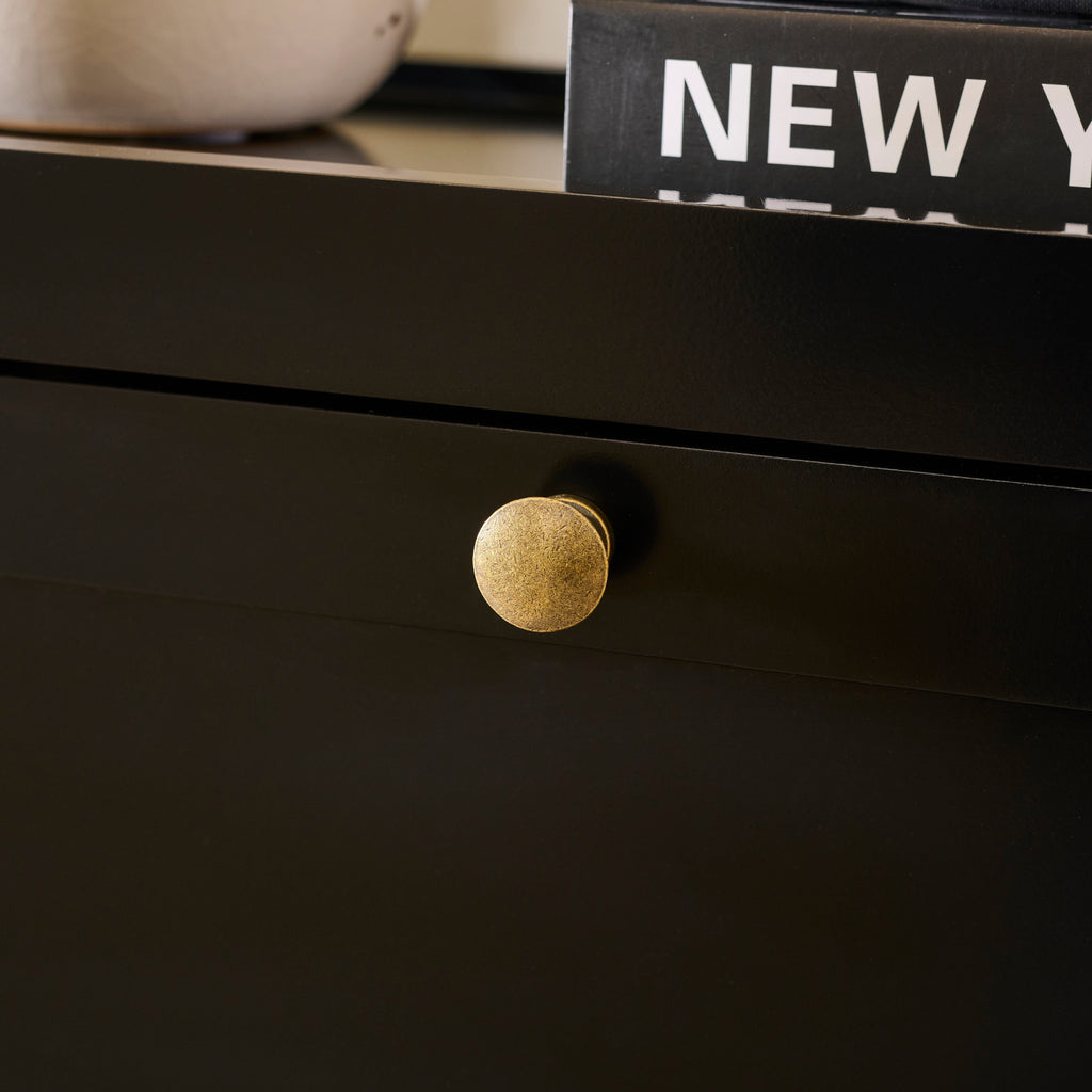 Charlie 3 Door Shoe Cabinet - Noir Black