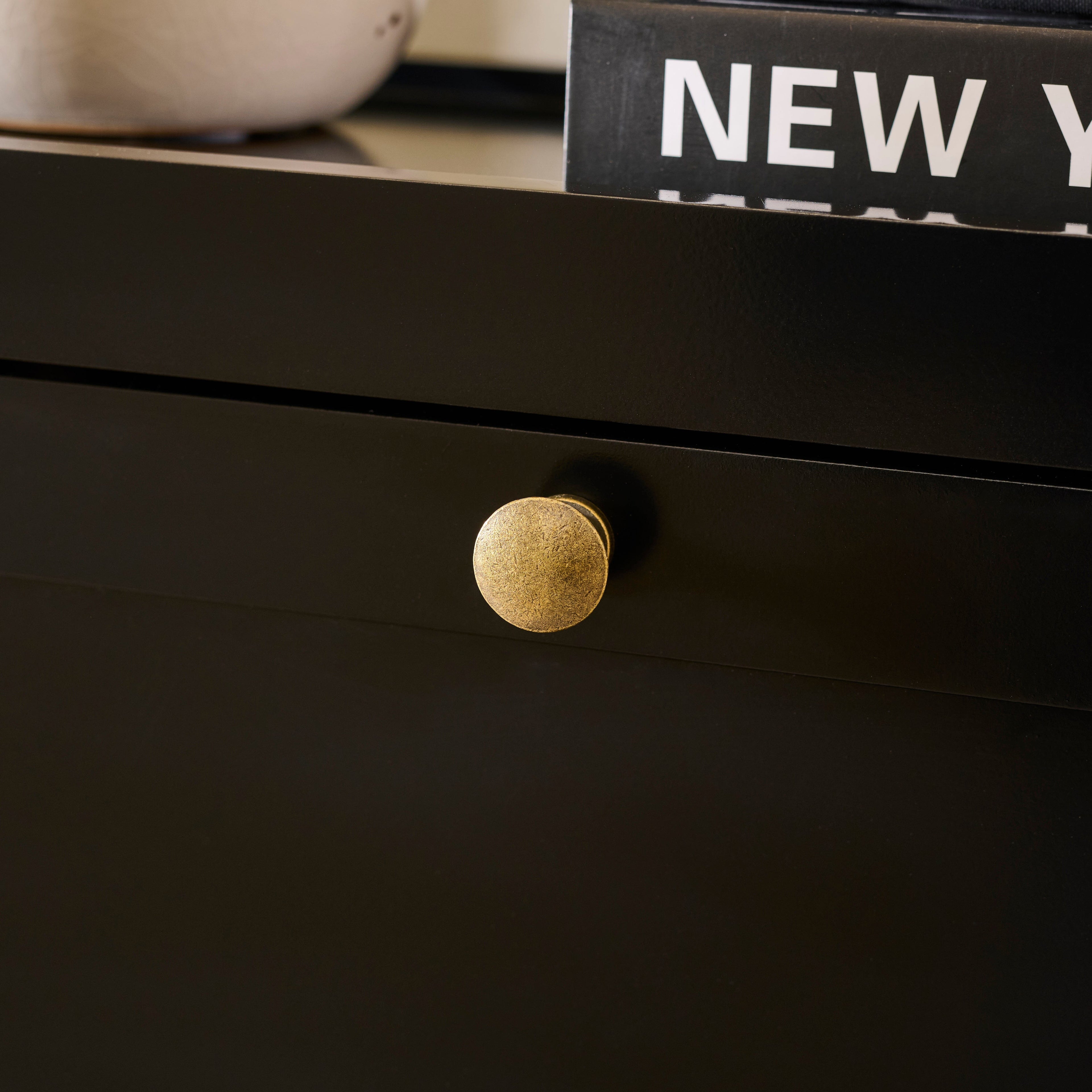Charlie 3 Door Shoe Cabinet - Noir Black
