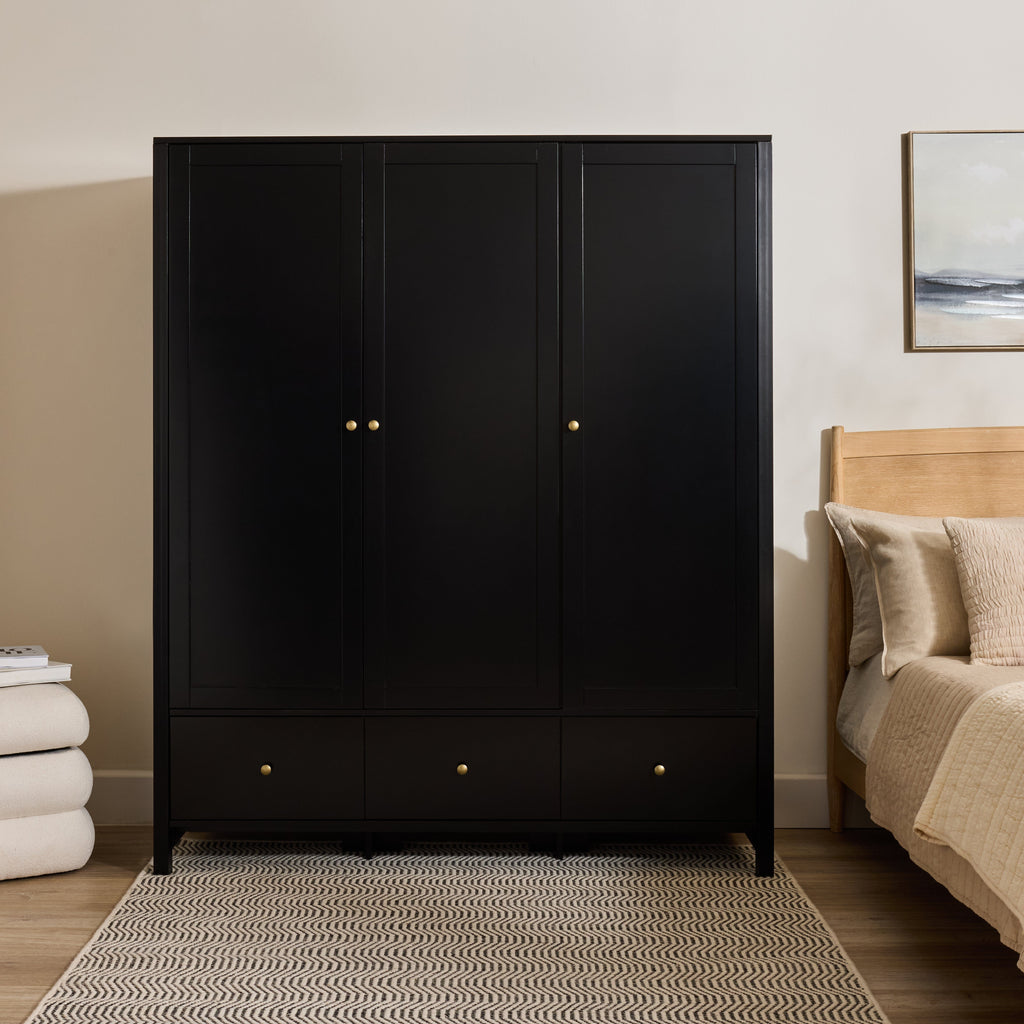 Charlie 3 Door Wardrobe - Black