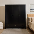 Charlie 3 Door Wardrobe - Black