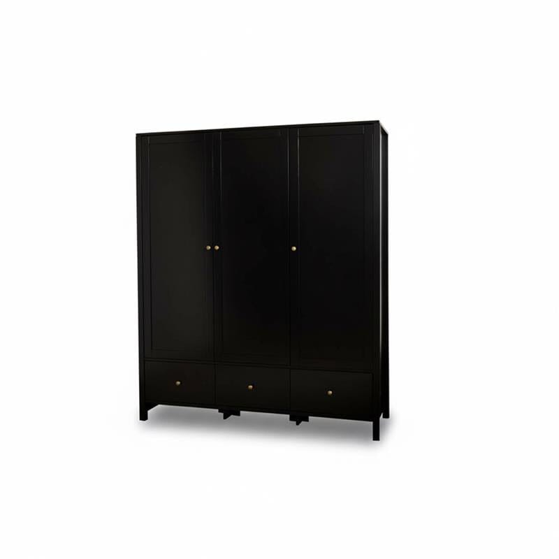 Charlie 3 Door Wardrobe - Black