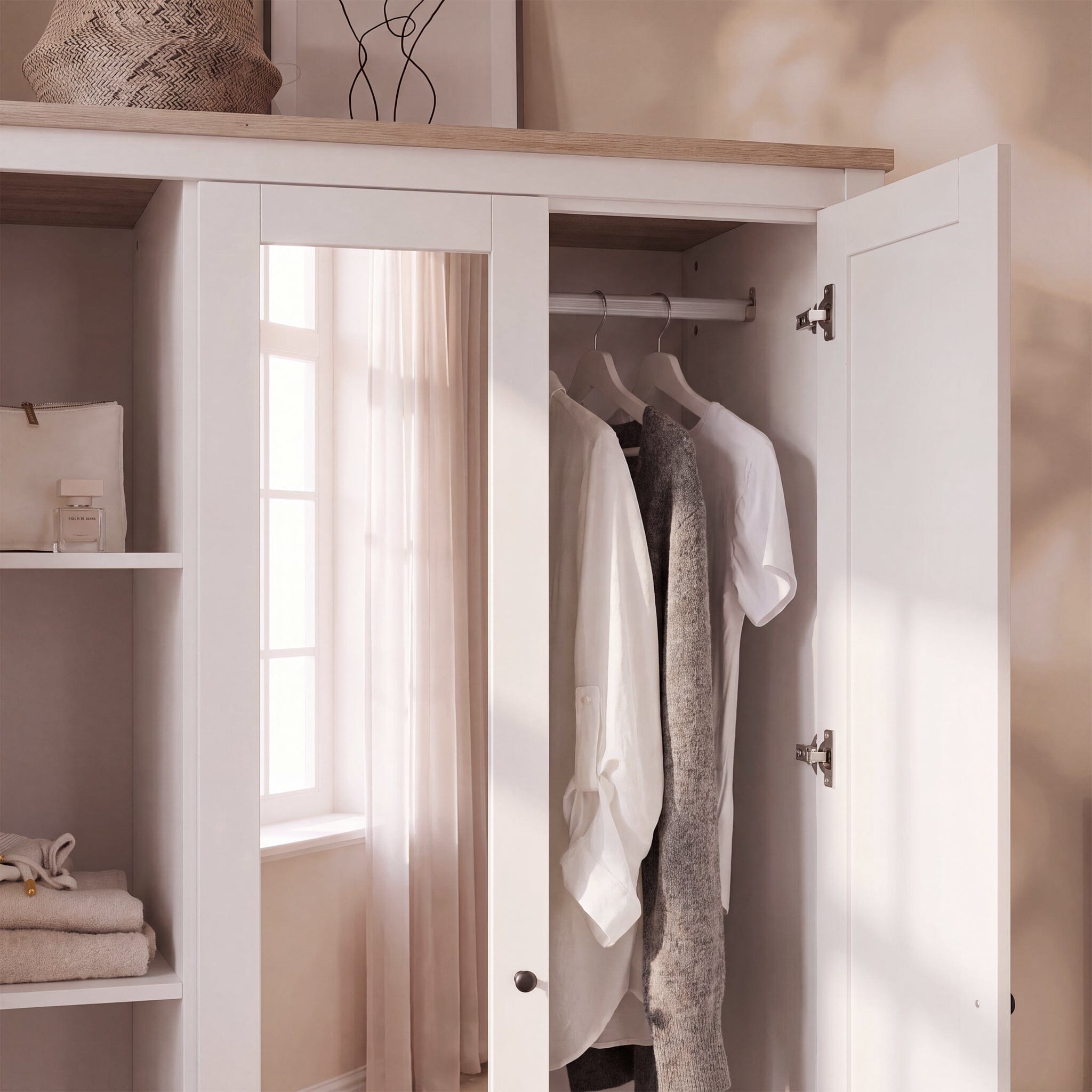 Bampton 3 Door Wardrobe with 2 Drawers - Alabaster White