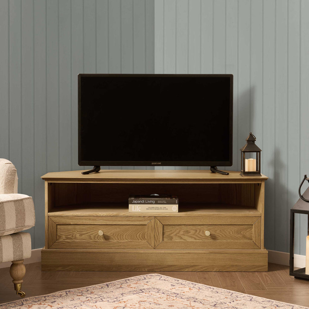 Ruby Corner TV Unit for TVs up to 55"- Light Wood