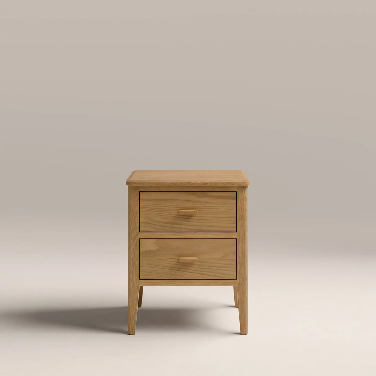 Zander 2 Drawer Rectangle Wooden Bedside Table | Natural