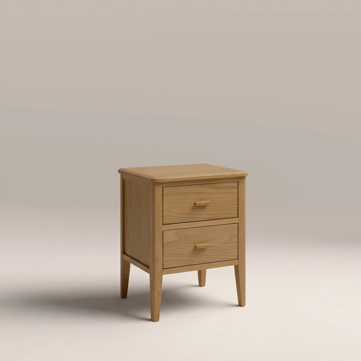 Zander 2 Drawer Rectangle Wooden Bedside Table | Natural