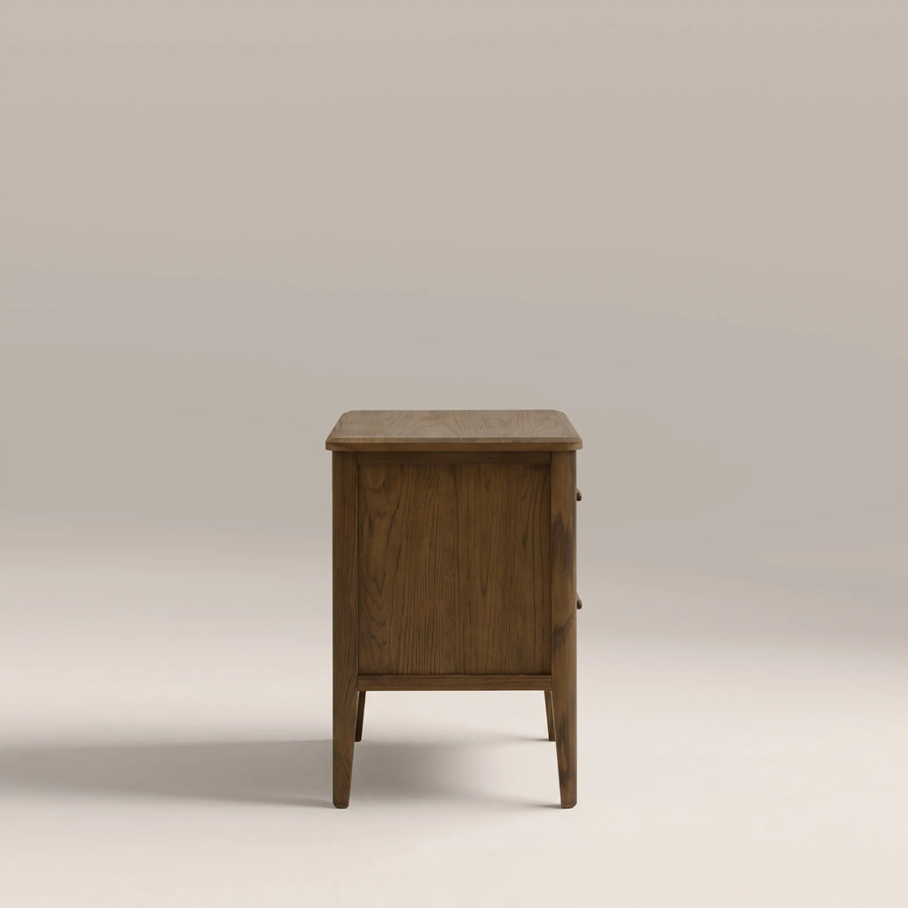 Zander 2 Drawer Rectangle Wooden Bedside Table | Walnut