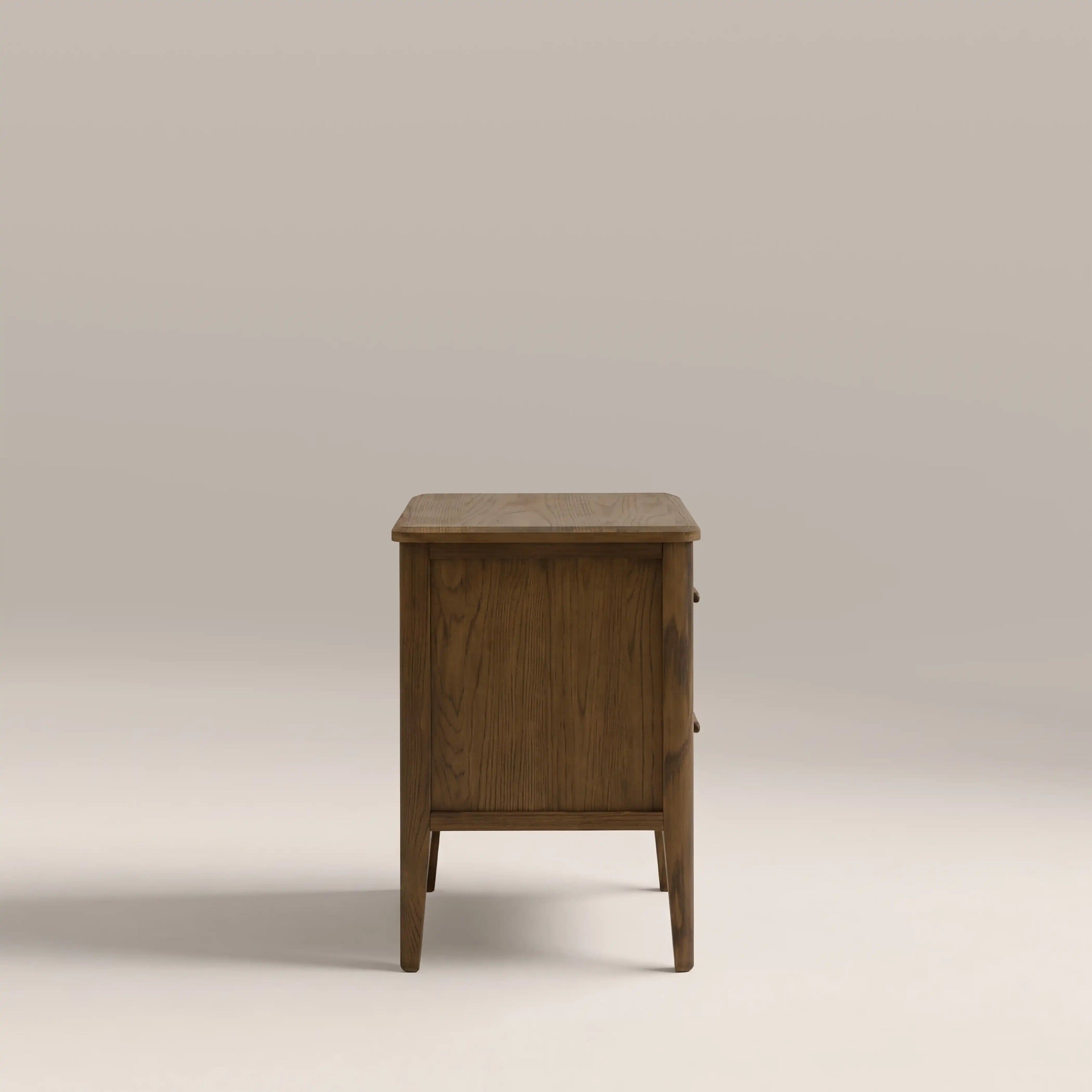 Zander 2 Drawer Rectangle Wooden Bedside Table | Walnut