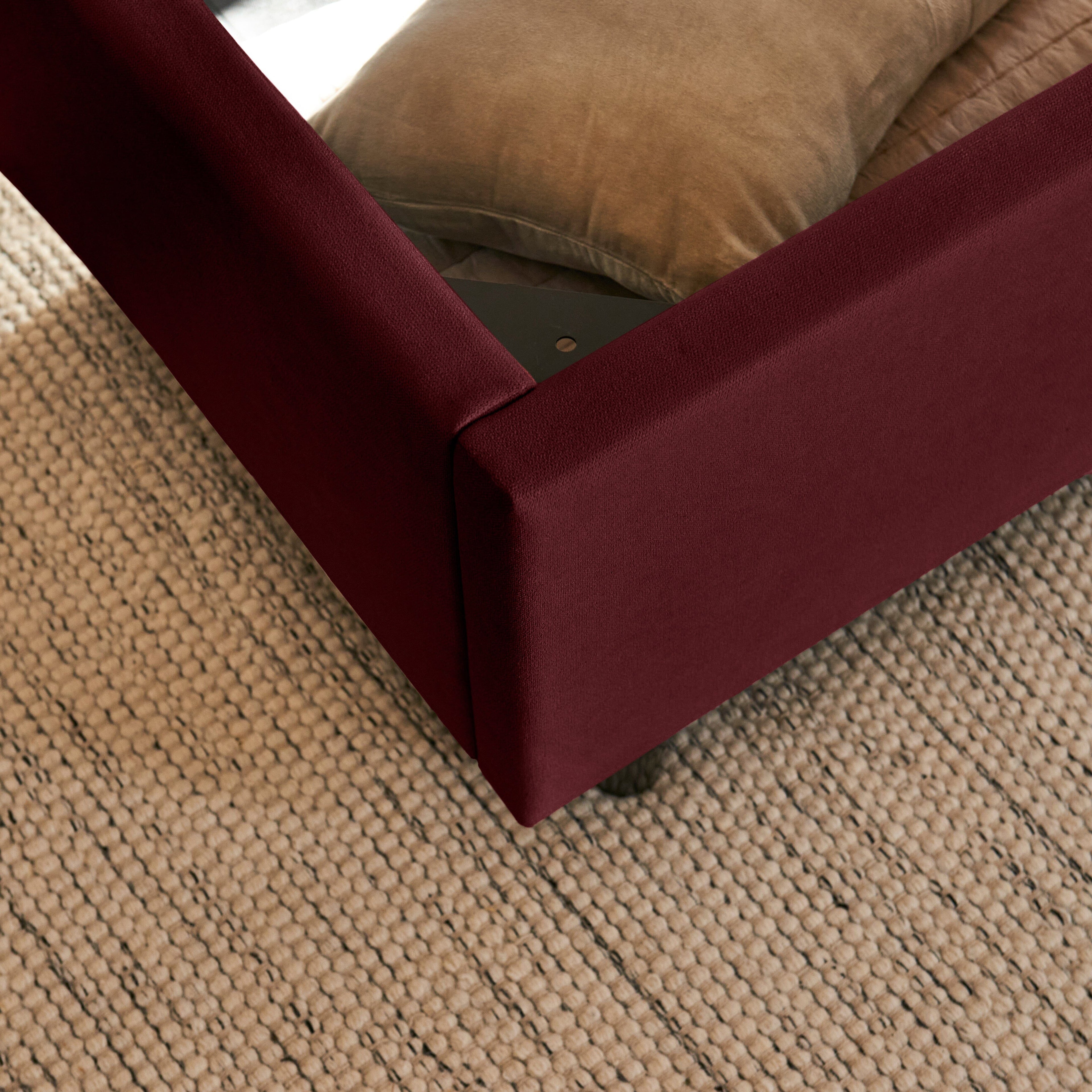 Finola Double Ottoman Bed - Burgundy Red