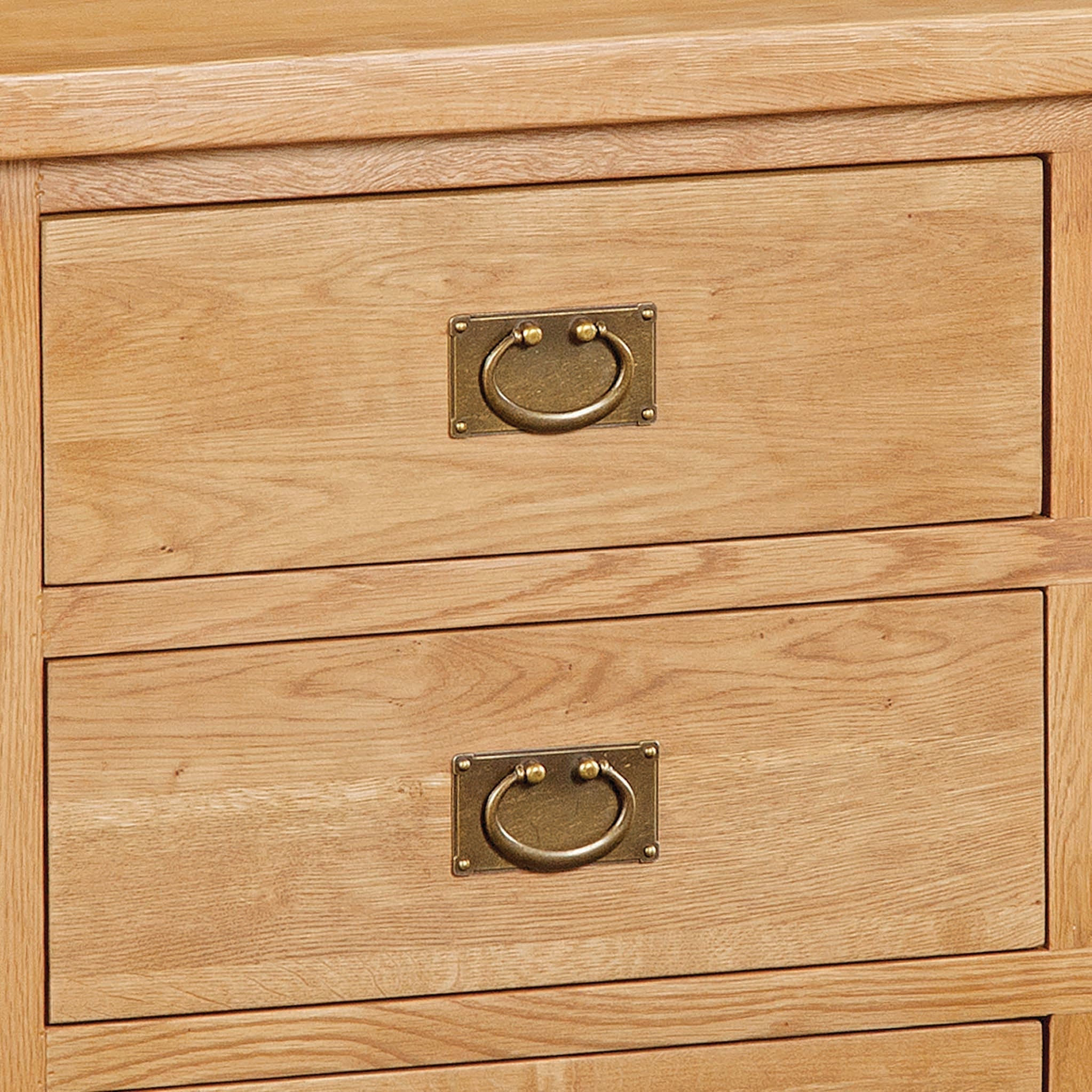 Zelah Oak 5 Drawer Tallboy Chest